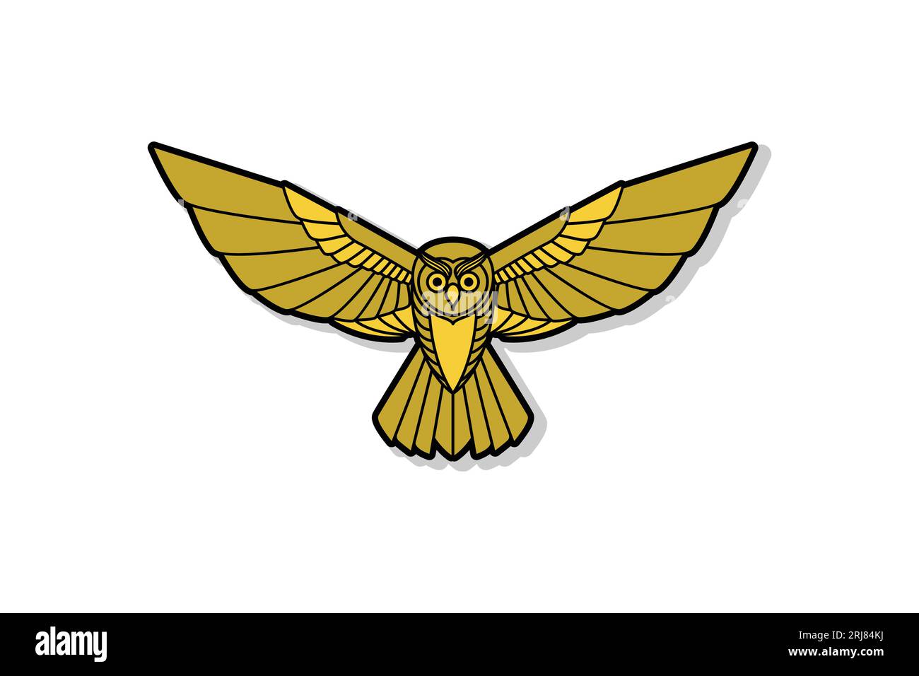 Golden Flying Owl Symbol Vector Design Illustration Stock Vector Image