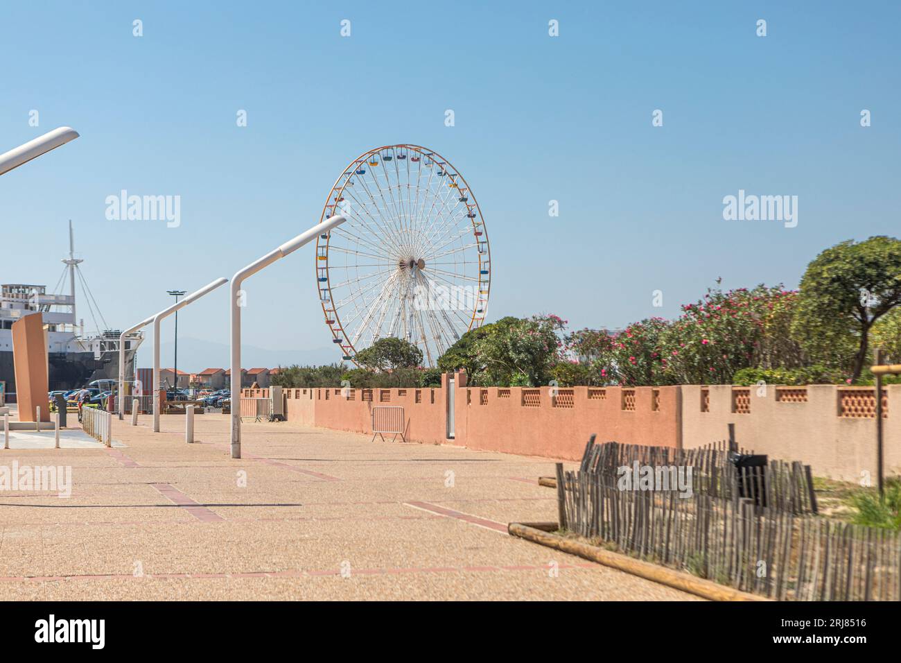The Ferris Wheel at Le Barcares in the South of France. Stock Photo