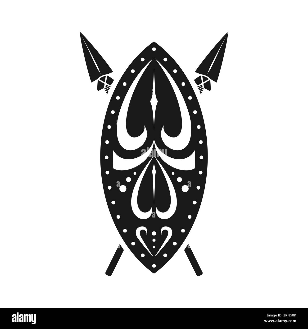 Ethnic Tribal Shield and Crossed Spears Vector Illustration Stock Vector  Image & Art - Alamy