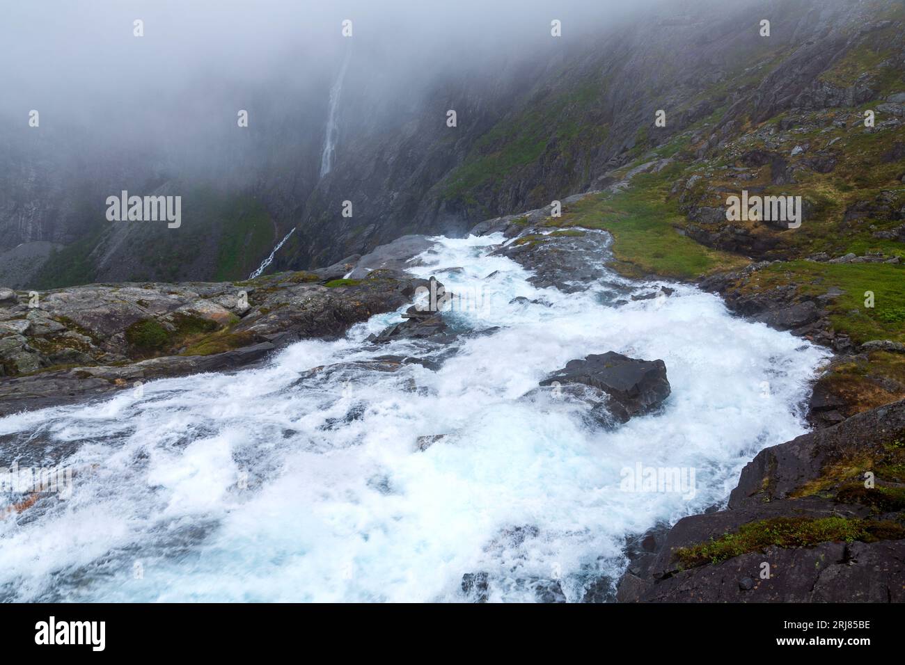 Viewing platform, Trollstigen (Trolls ladder), Andalsnes, More og Romsdal County, Norway, Scandinavia Stock Photo