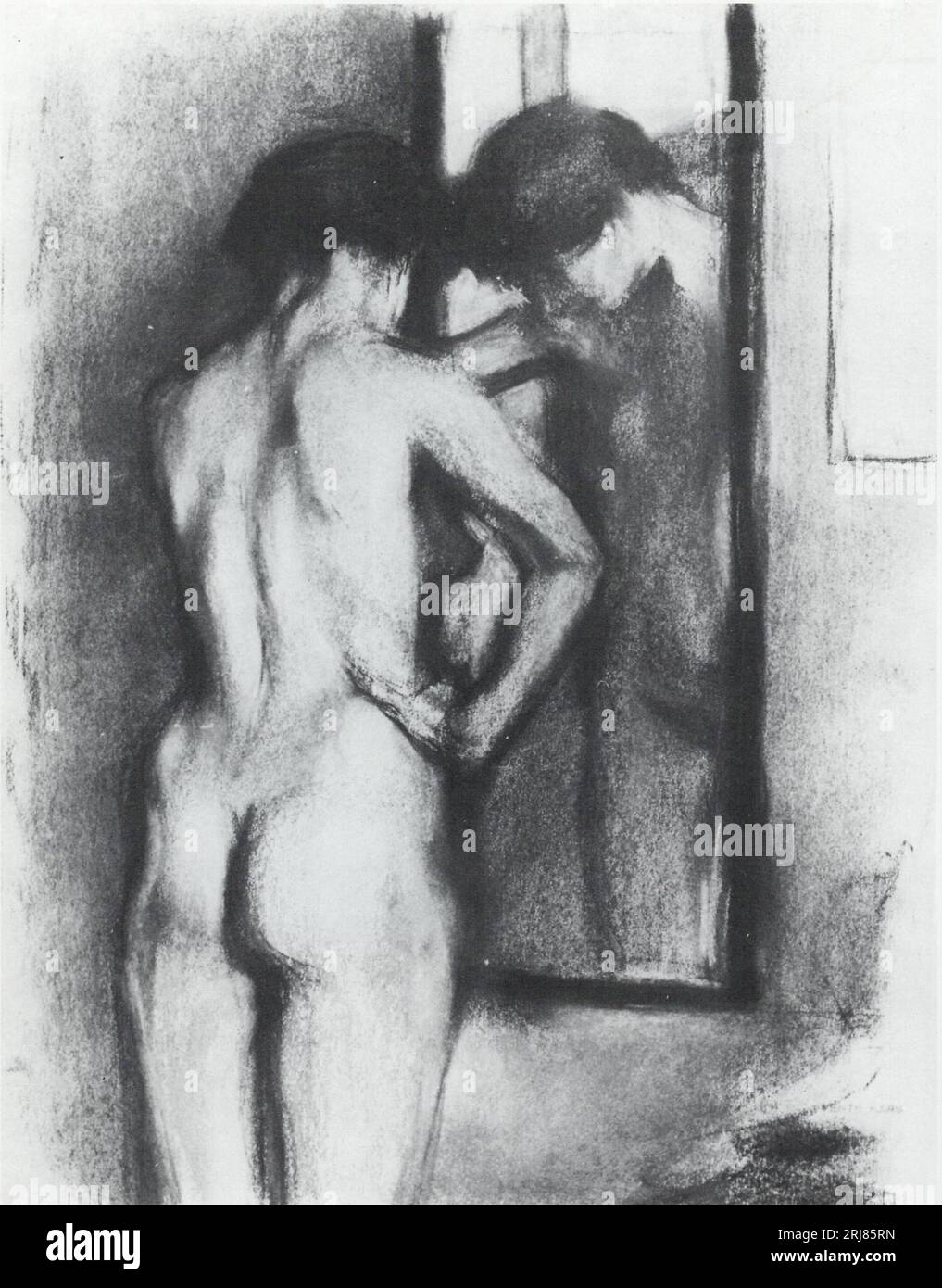 Nu féminin de dos devant un miroir 1907 by Georges Kars Stock Photo