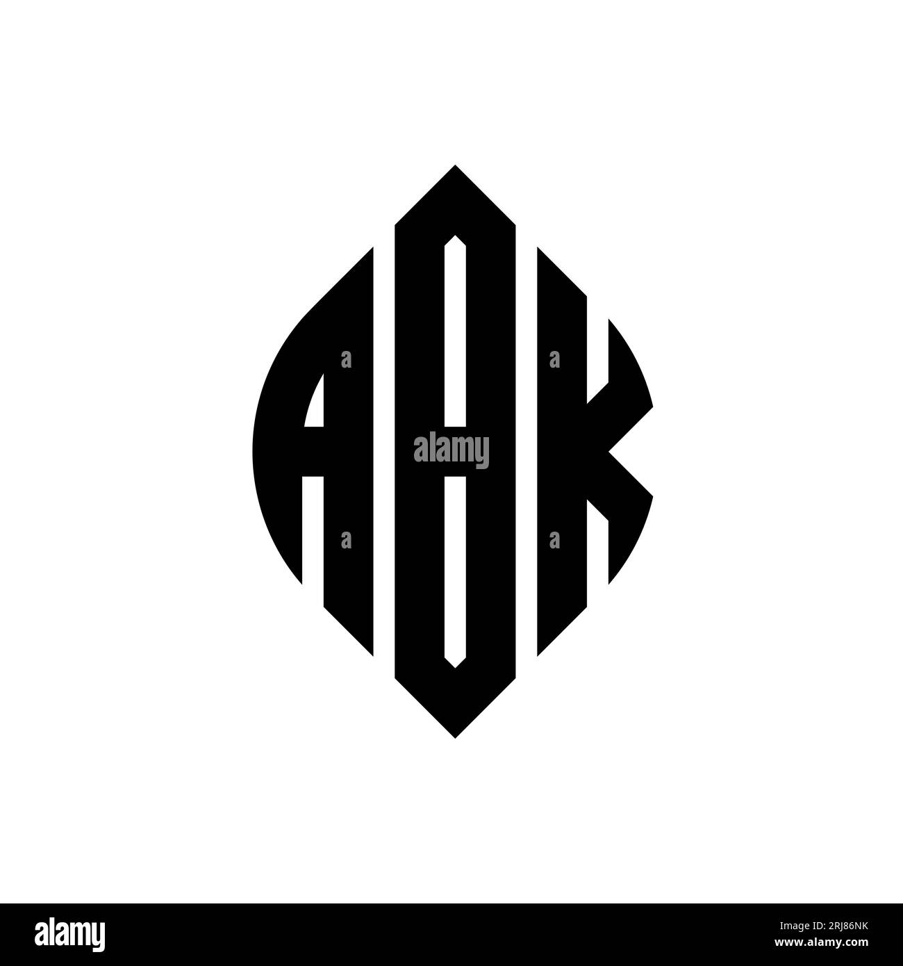 ABK circle letter logo design with circle and ellipse shape. ABK ellipse letters with typographic style. The three initials form a circle logo. ABK Ci Stock Vector