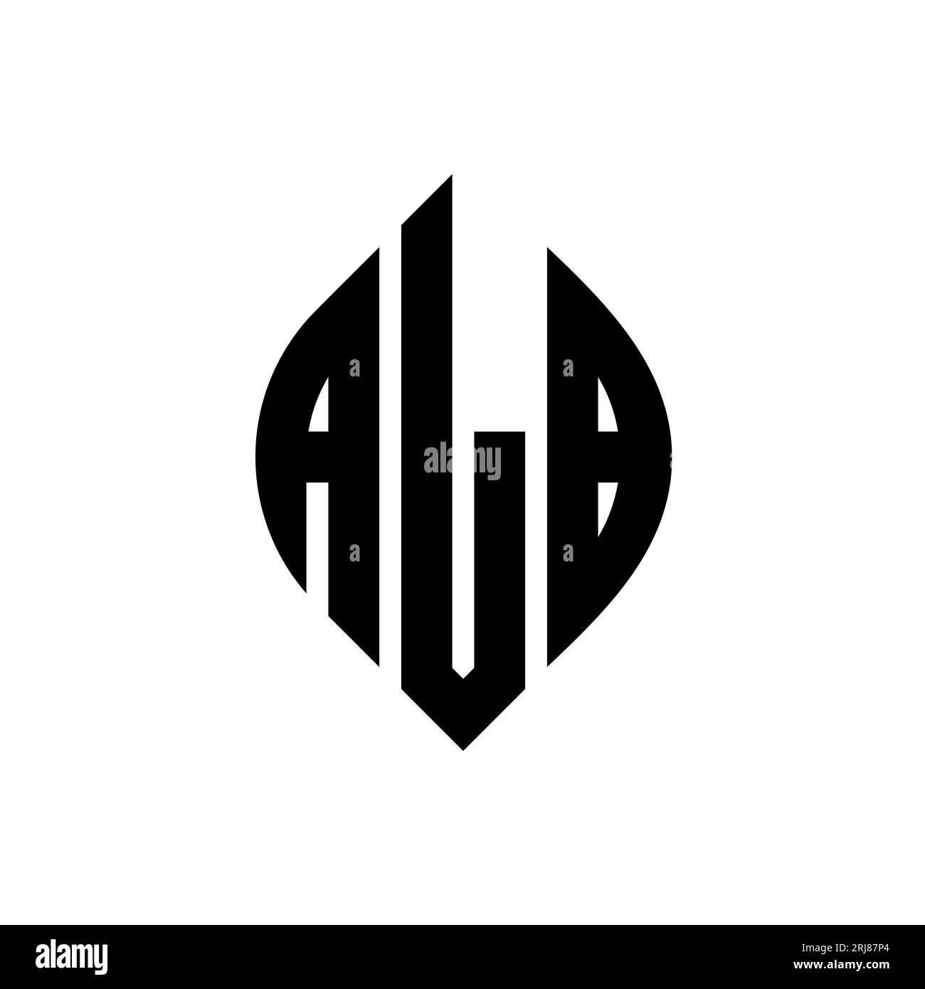 ALB circle letter logo design with circle and ellipse shape. ALB ellipse letters with typographic style. The three initials form a circle logo. ALB Ci Stock Vector