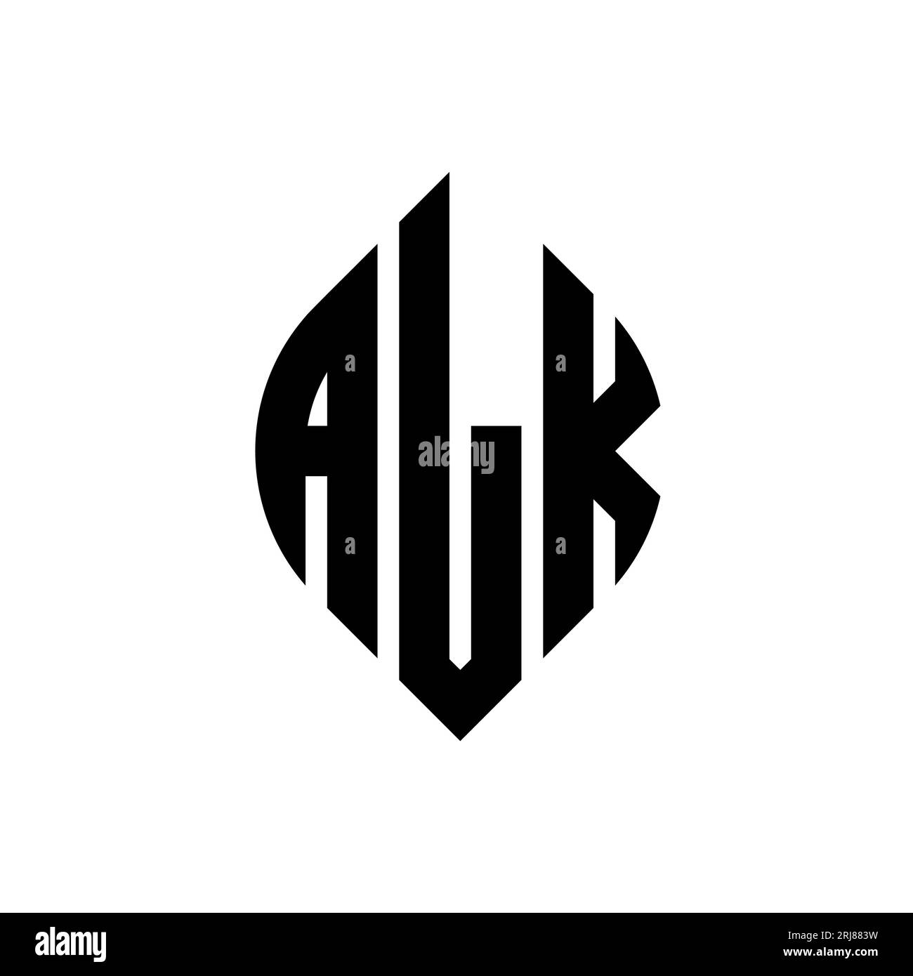 ALK circle letter logo design with circle and ellipse shape. ALK ellipse letters with typographic style. The three initials form a circle logo. ALK Ci Stock Vector