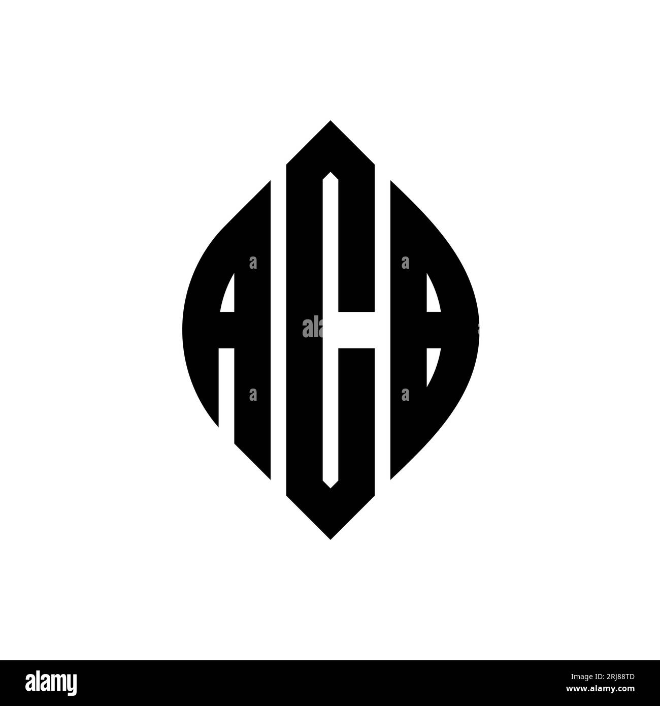 ACB circle letter logo design with circle and ellipse shape. ACB ellipse letters with typographic style. The three initials form a circle logo. ACB Ci Stock Vector