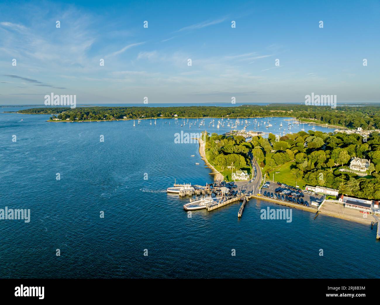 aerial view of the shelter island north ferry Stock Photo Alamy