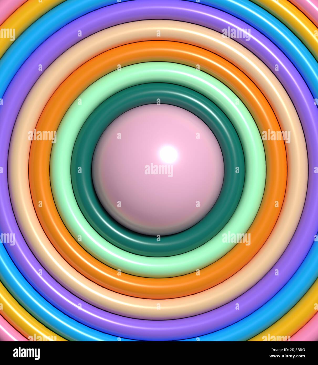 Abstract background with colorful circles, 3D rendering illustration ...