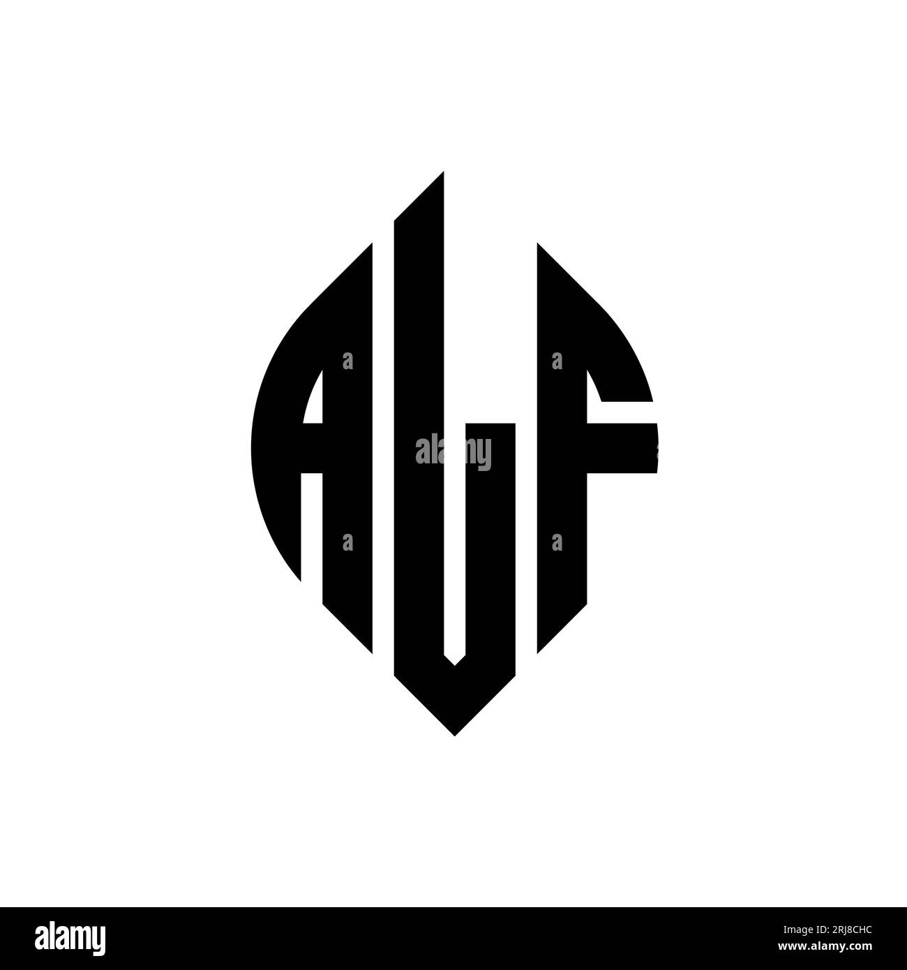 ALF circle letter logo design with circle and ellipse shape. ALF ...
