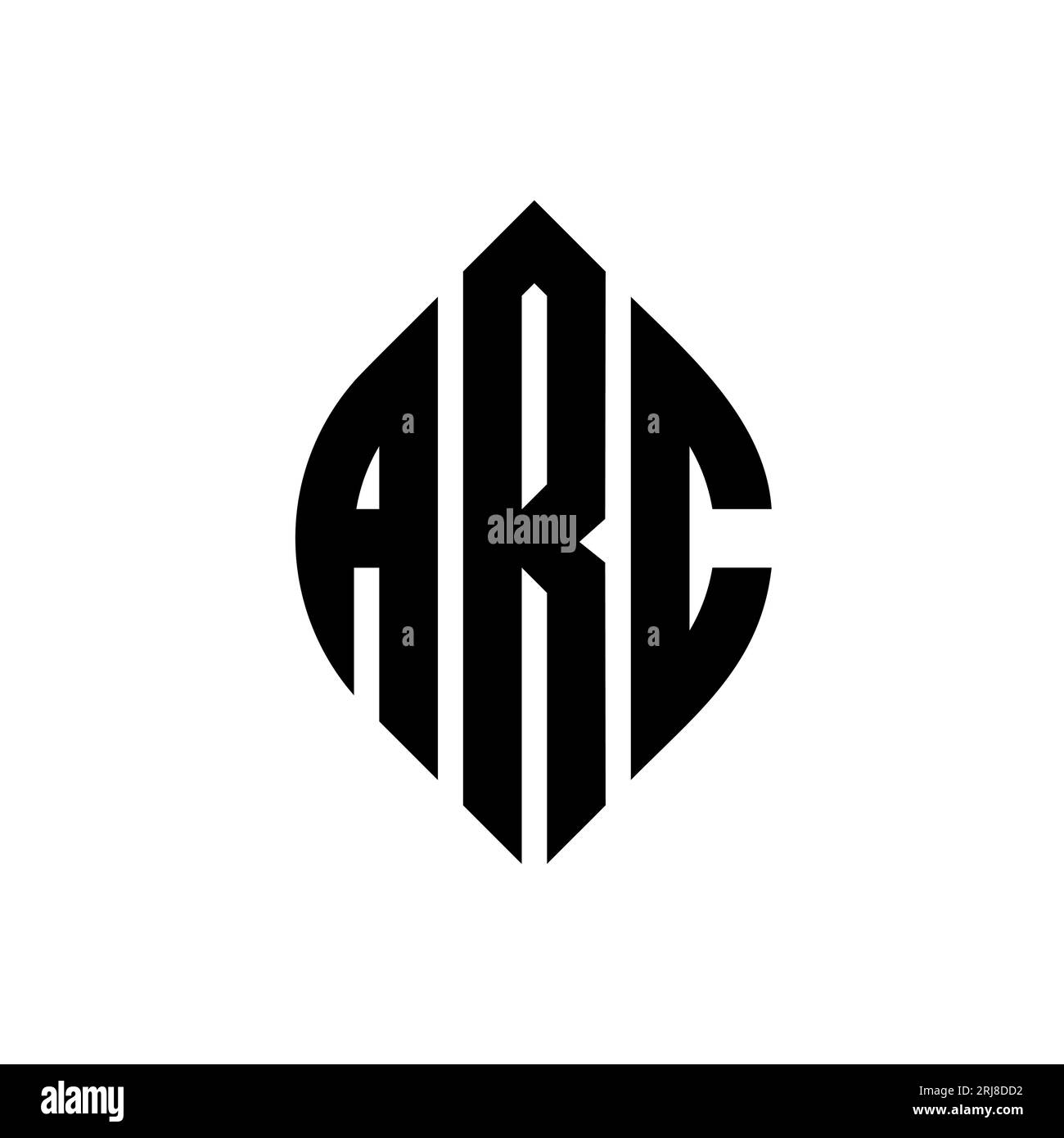ARC circle letter logo design with circle and ellipse shape. ARC ellipse letters with