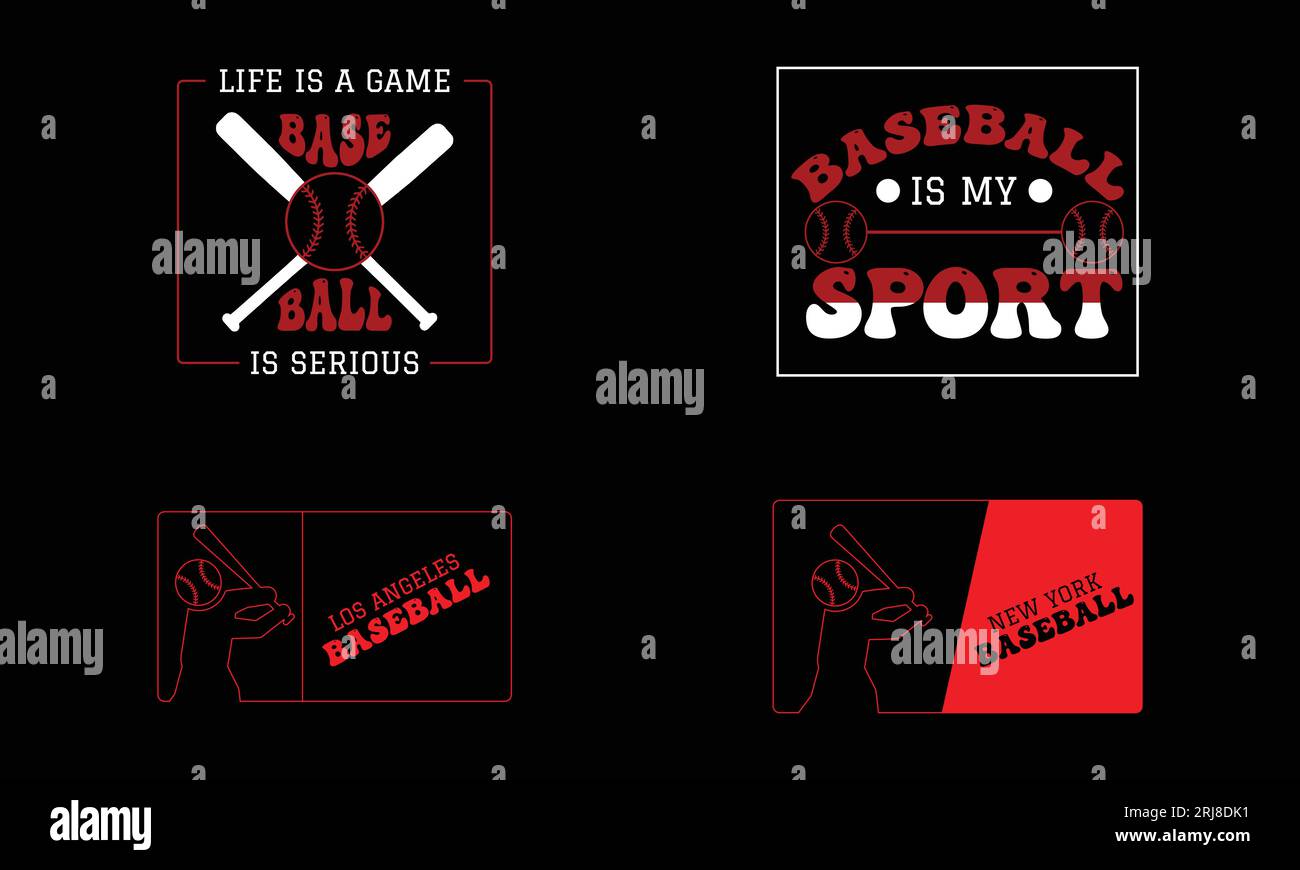 Baseball T Shirt Design Bundle Stock Vector