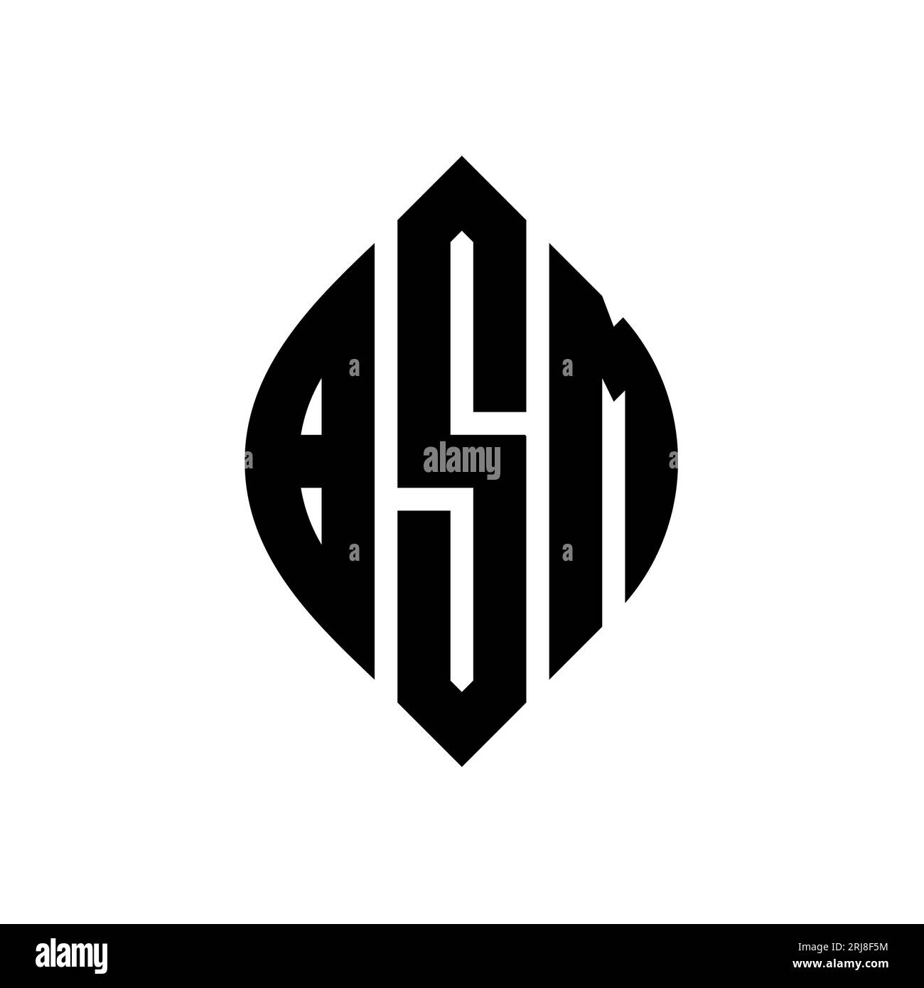 BSM circle letter logo design with circle and ellipse shape. BSM ...