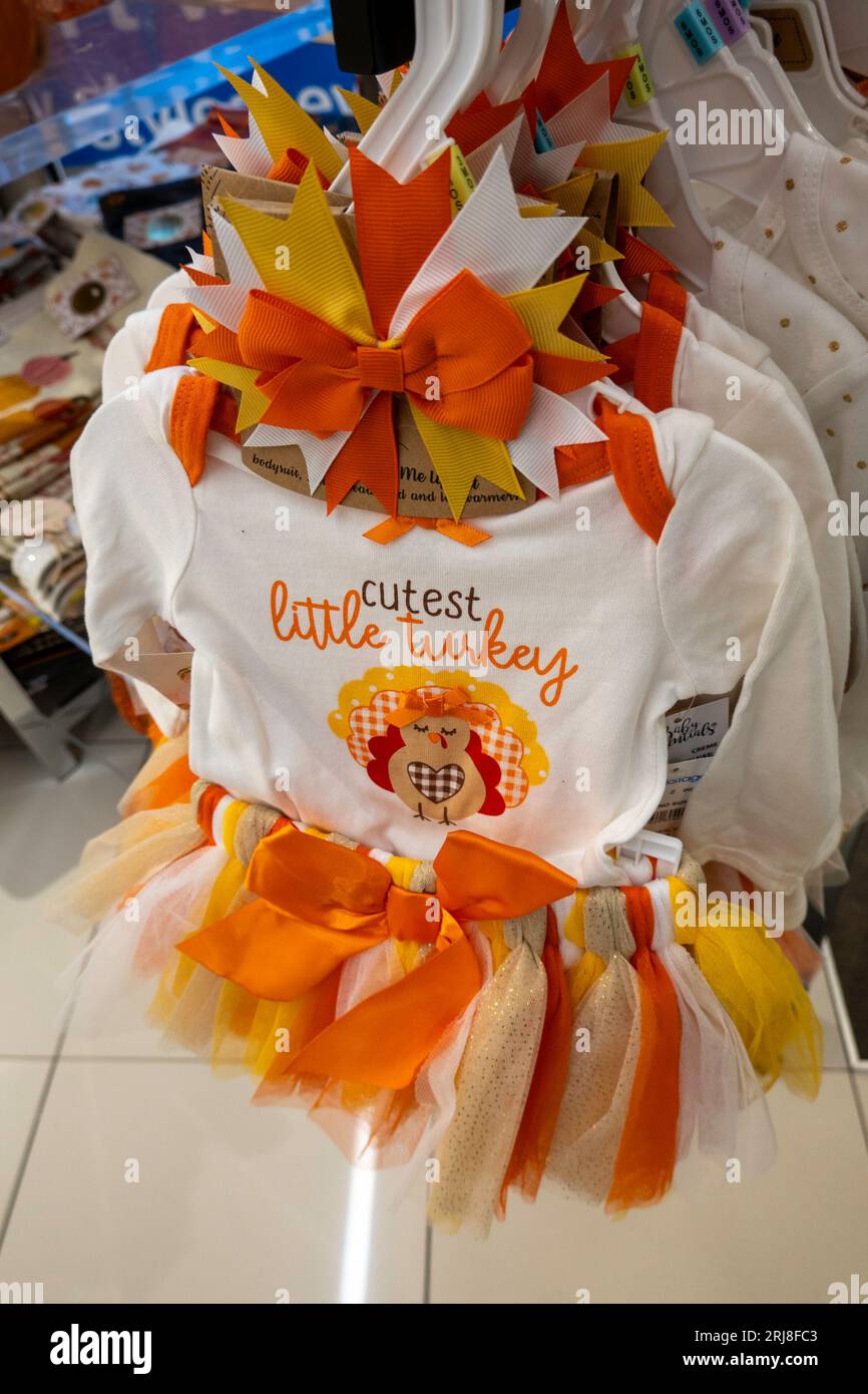 Festive Thanksgiving merchandise available at Macy's, flagship department store in Herald Square, 2023, New York City, USA Stock Photo