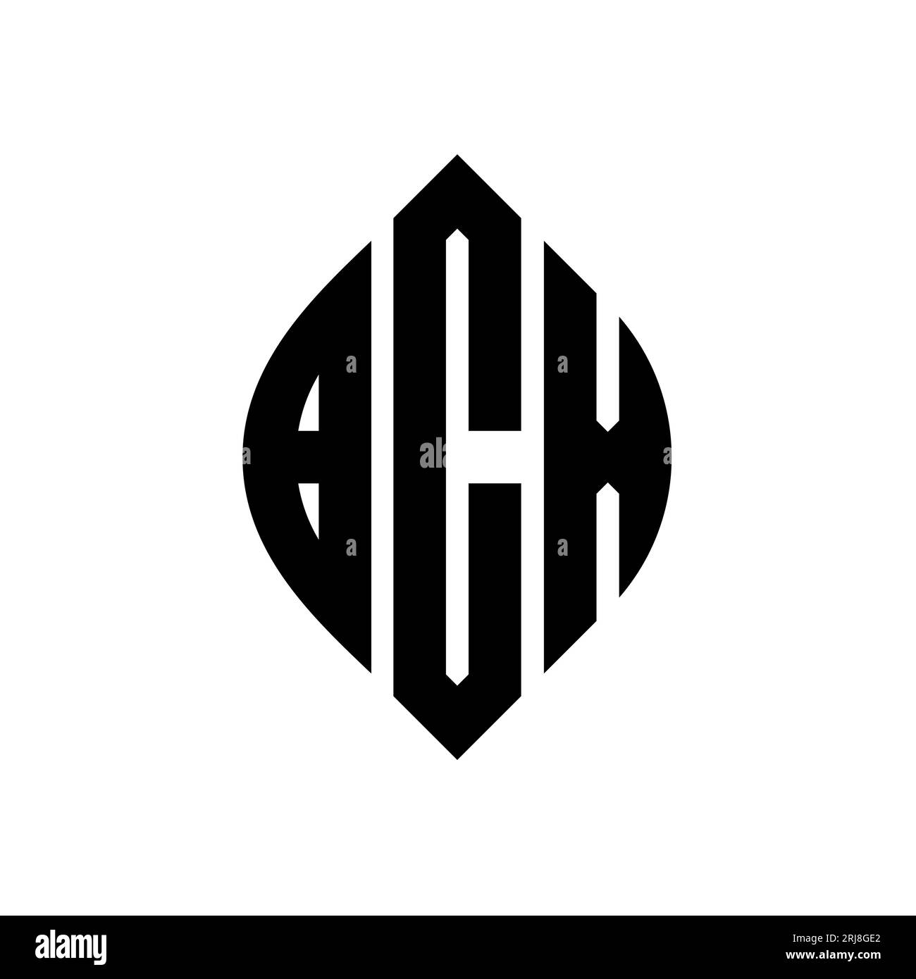 BCX circle letter logo design with circle and ellipse shape. BCX
