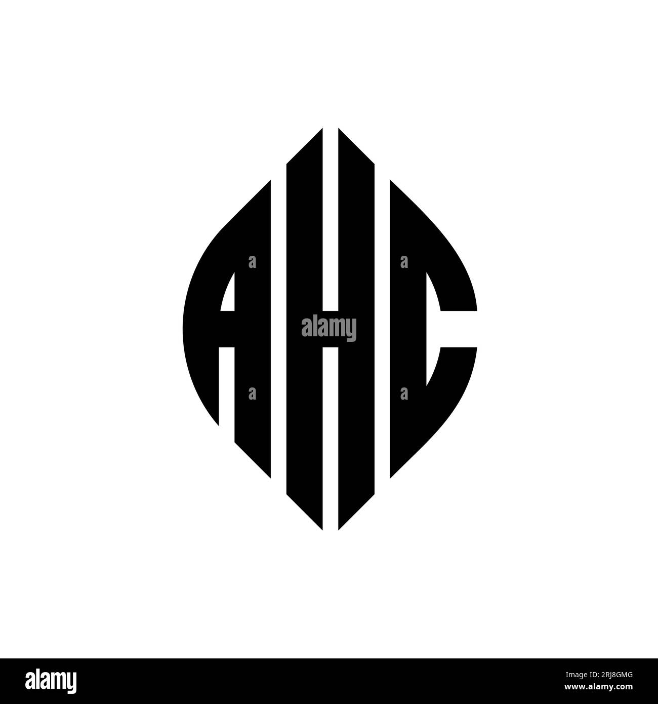 AHC circle letter logo design with circle and ellipse shape. AHC ...