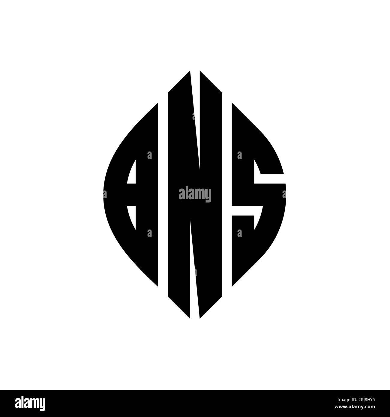 BNS circle letter logo design with circle and ellipse shape. BNS ...