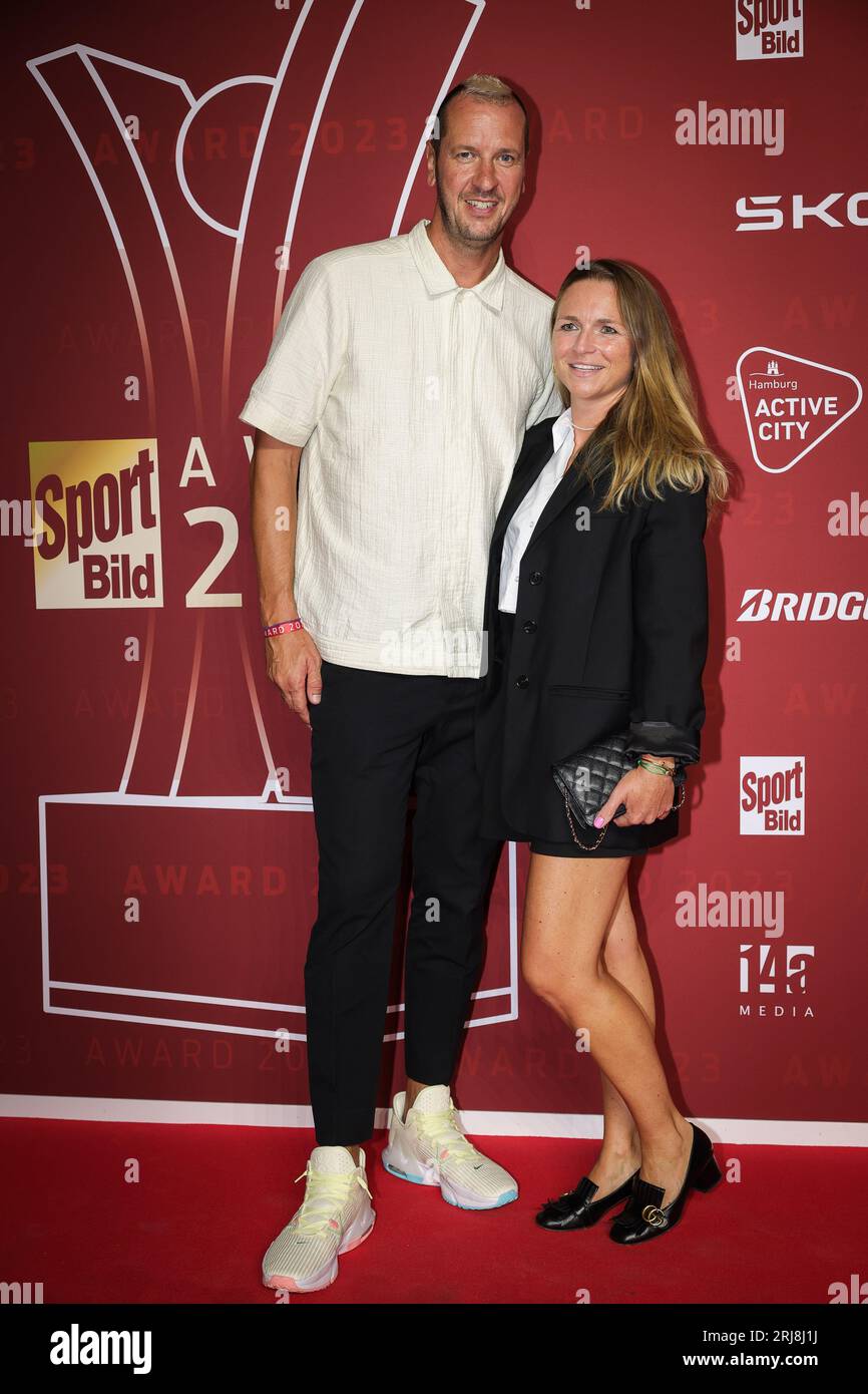 Hamburg, Germany. 21st Aug, 2023. Pascal Hens (l), handball player, and ...