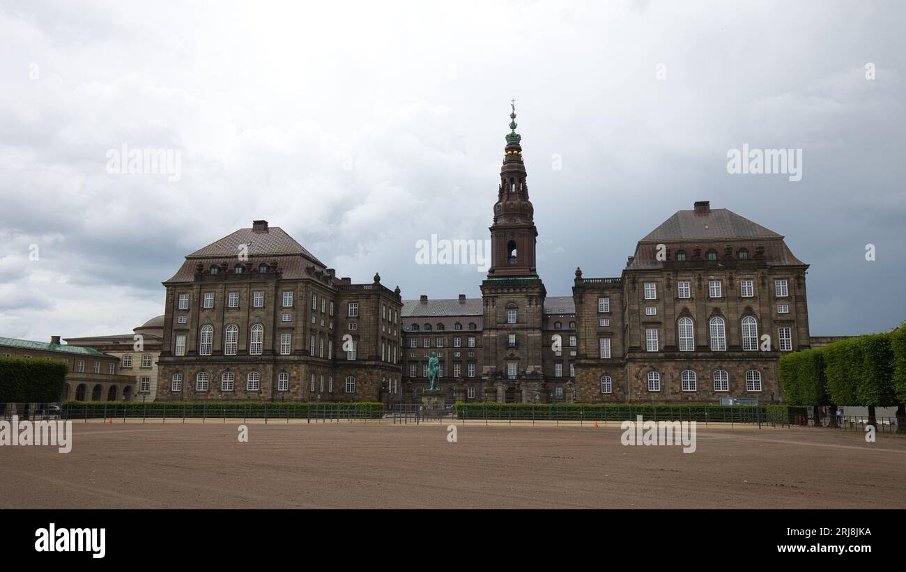 Denmark, Copenhagen - July 03, 2023: Christiansborg Palace in Copenhagen was once the main residence of the royal family. Stock Photo