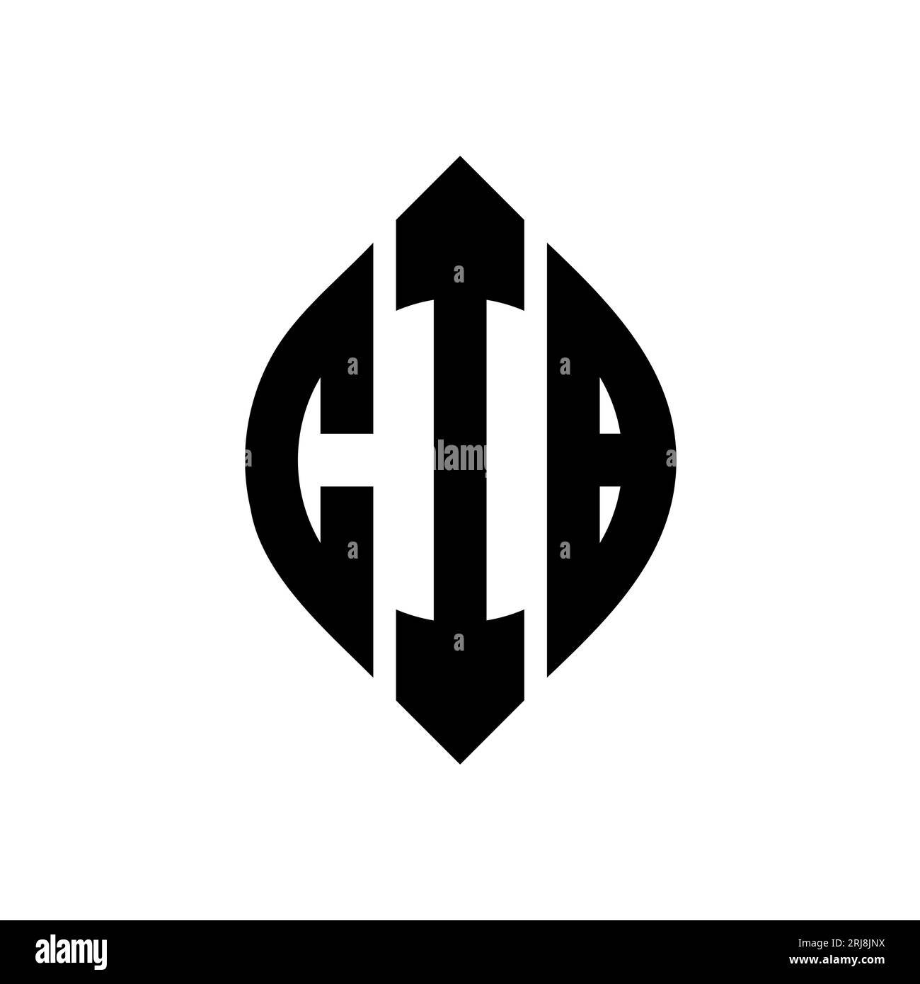 CIB circle letter logo design with circle and ellipse shape. CIB
