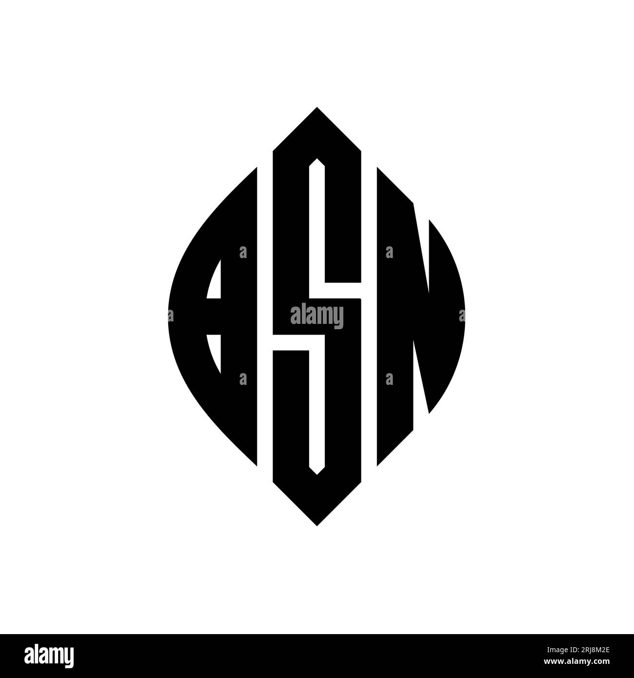 BSN circle letter logo design with circle and ellipse shape. BSN ...