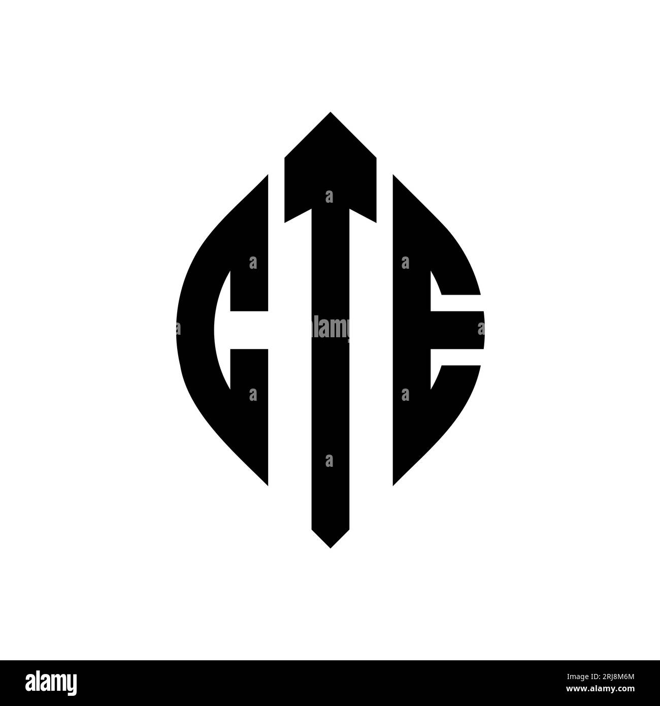 CTE circle letter logo design with circle and ellipse shape. CTE