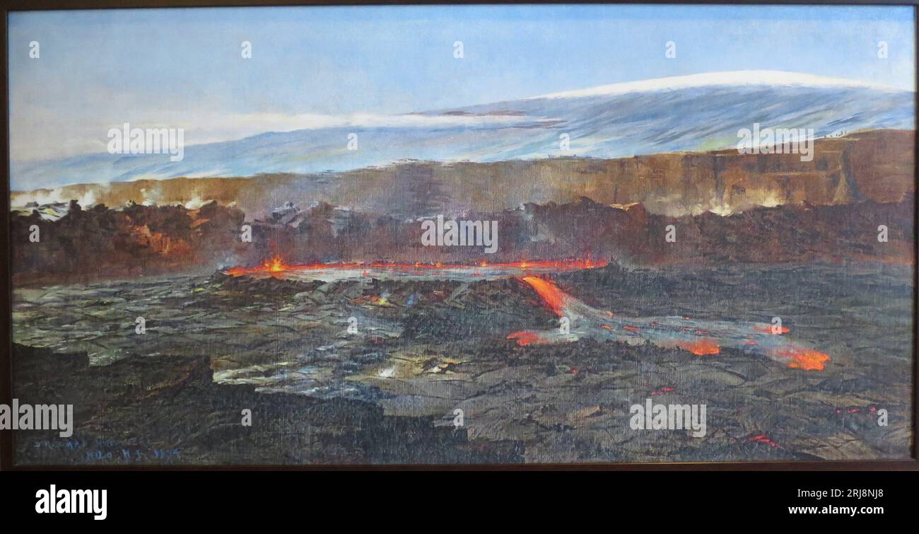 Halema'uma'u Lava Lake and Kilauea Caldera 1893 by D. Howard Hitchcock ...