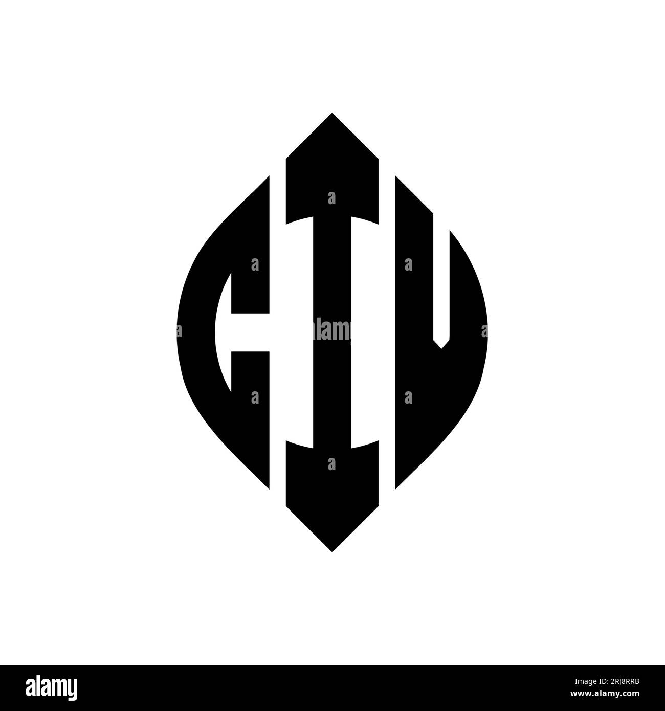 CIT circle letter logo design with circle and ellipse shape. CIT ellipse letters with typographic style. The three initials form a circle logo. CIT Ci Stock Vector