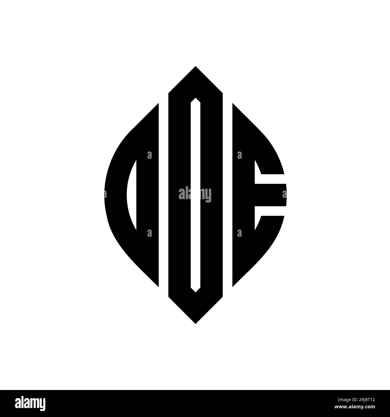 DOE circle letter logo design with circle and ellipse shape. DOE ...