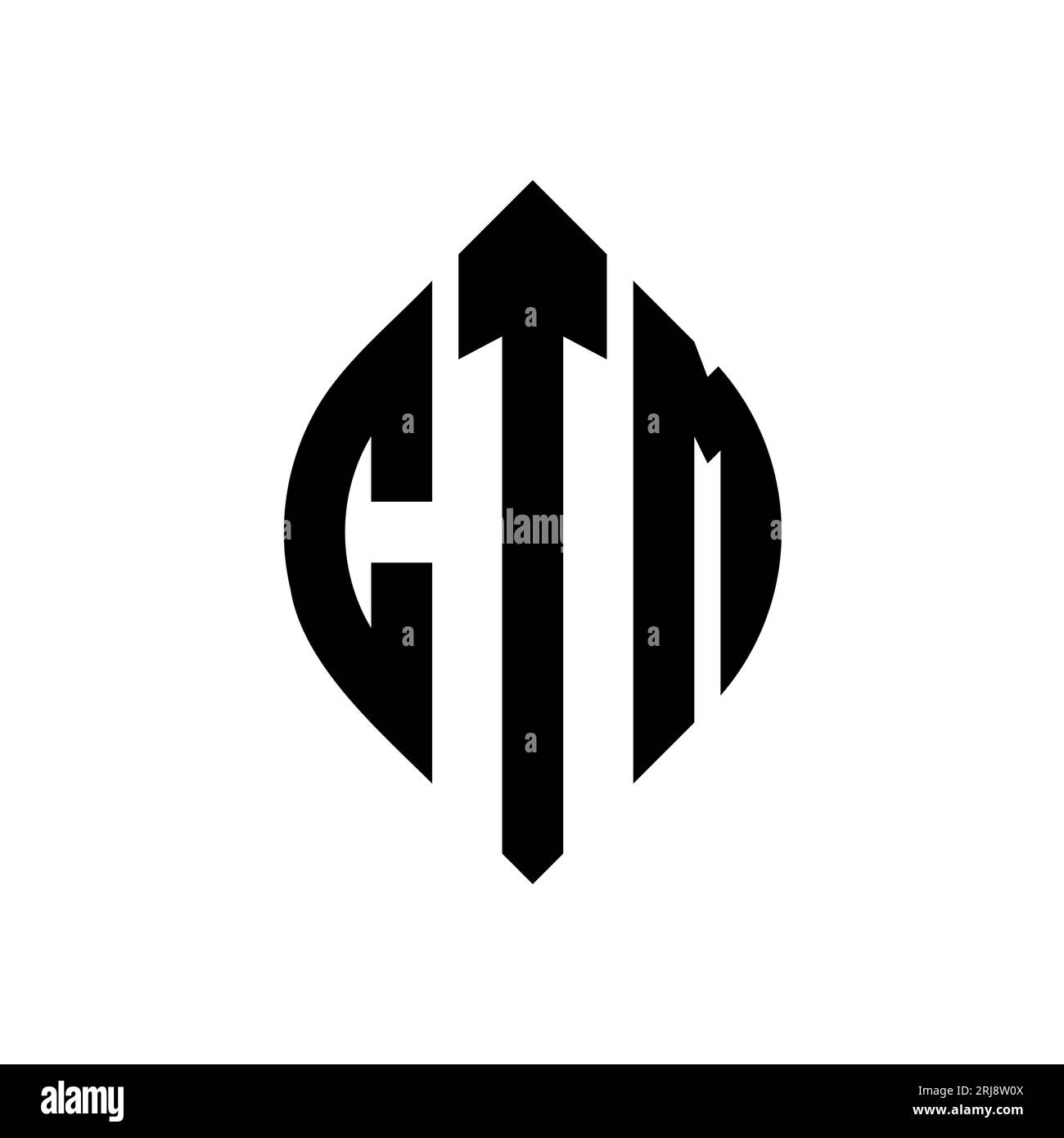 CTM circle letter logo design with circle and ellipse shape. CTM