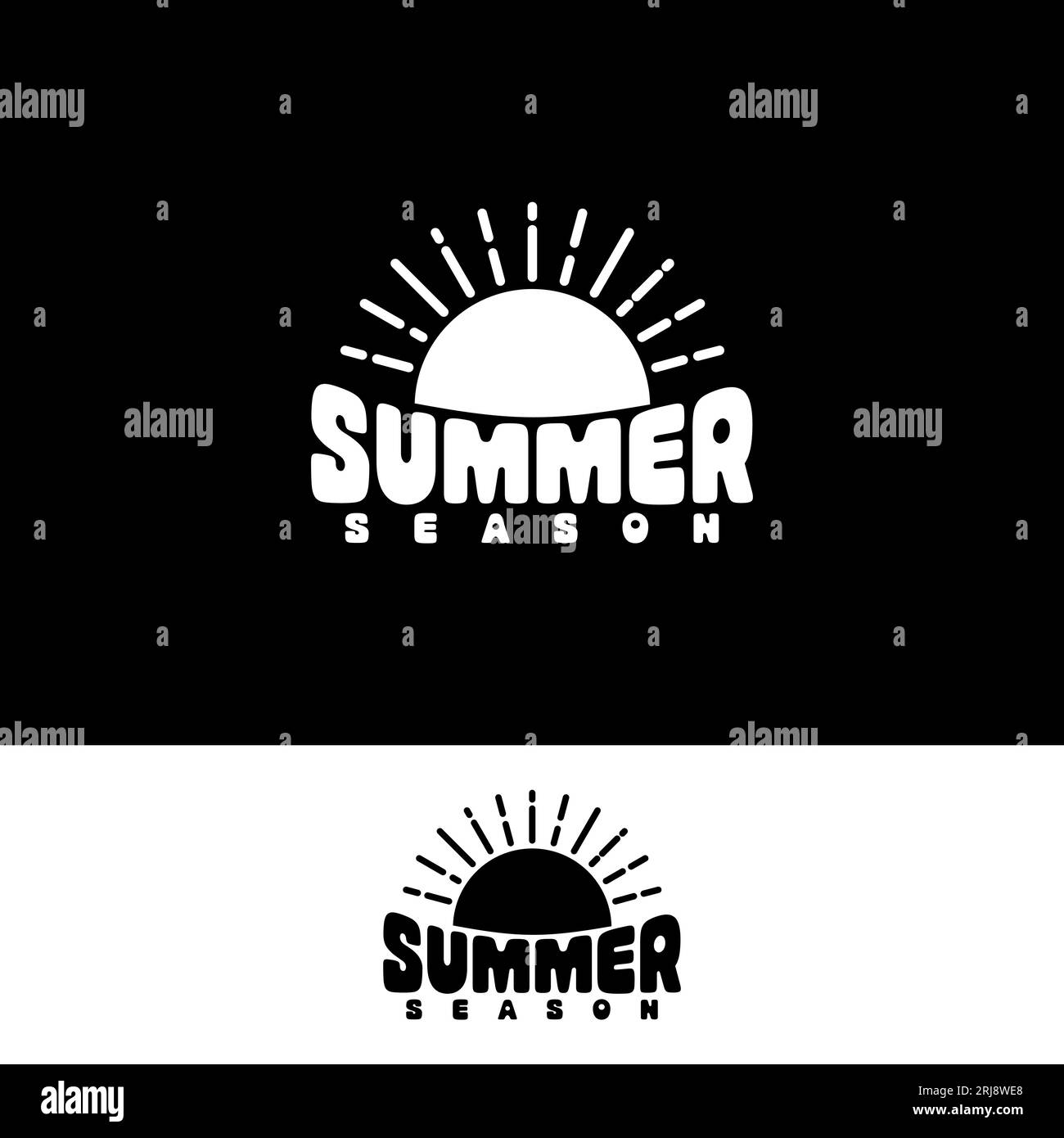 Setting Sun Lettering Summer lettering on beach Black and White Stock Photos & Images - Alamy
