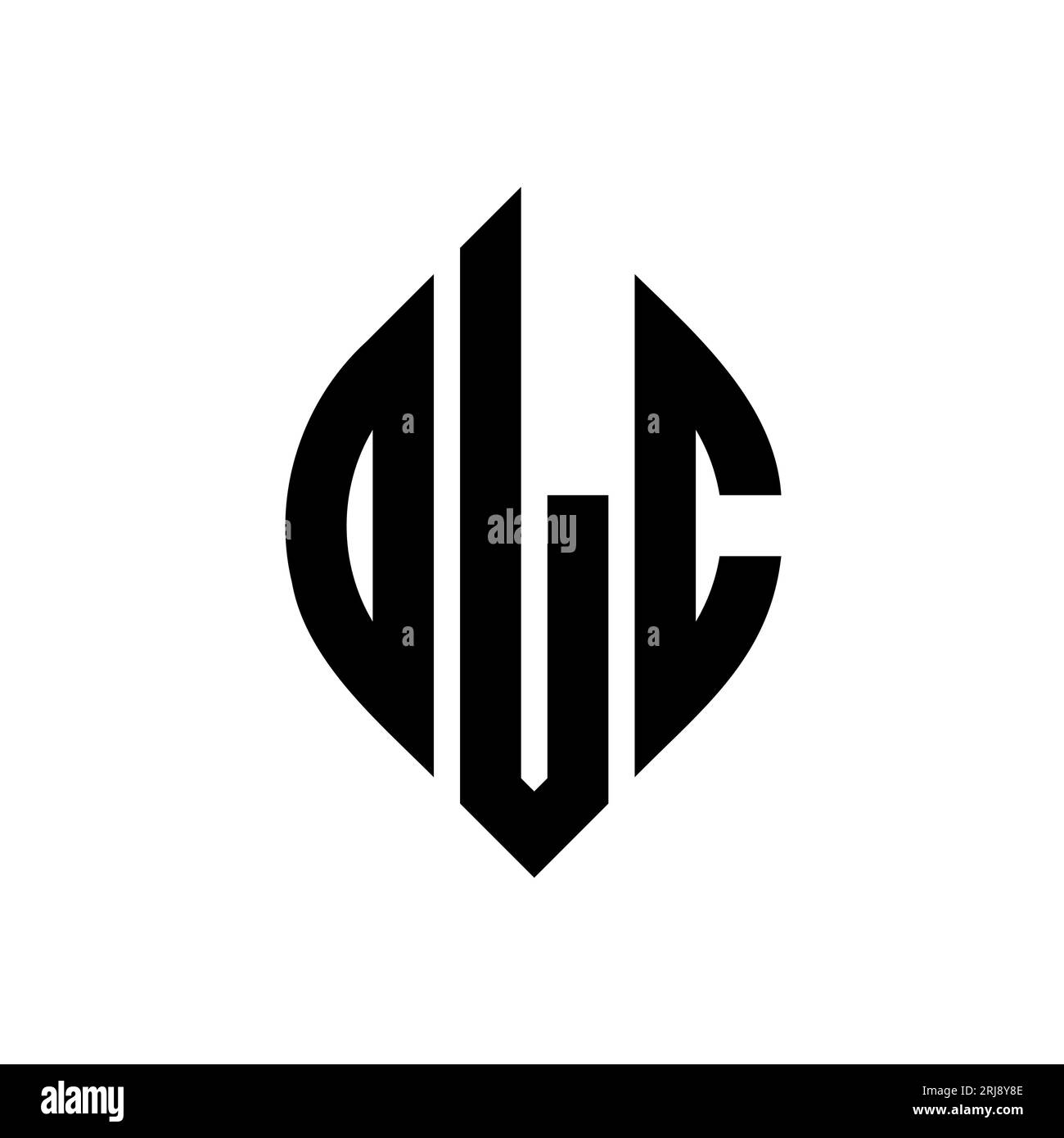 DLC circle letter logo design with circle and ellipse shape. DLC