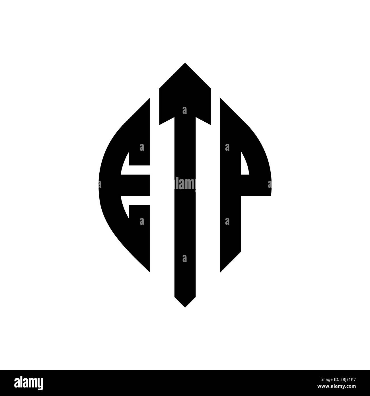 ETP circle letter logo design with circle and ellipse shape. ETP