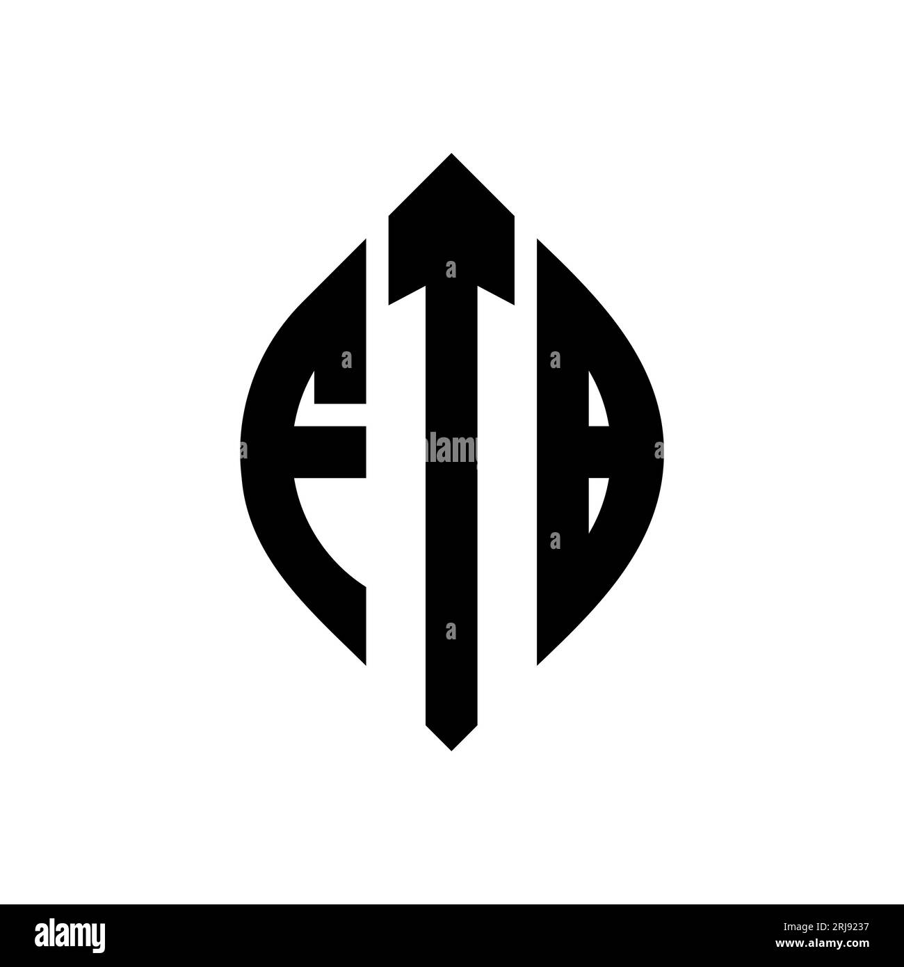FTB circle letter logo design with circle and ellipse shape. FTB
