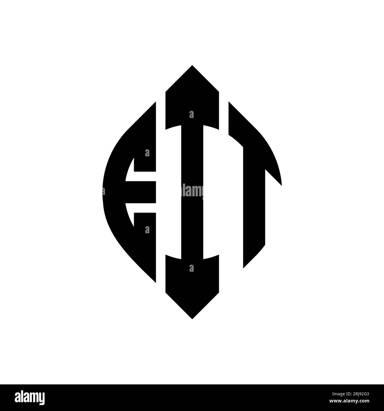 EIT circle letter logo design with circle and ellipse shape. EIT ellipse letters with typographic style. The three initials form a circle logo. EIT Ci Stock Vector