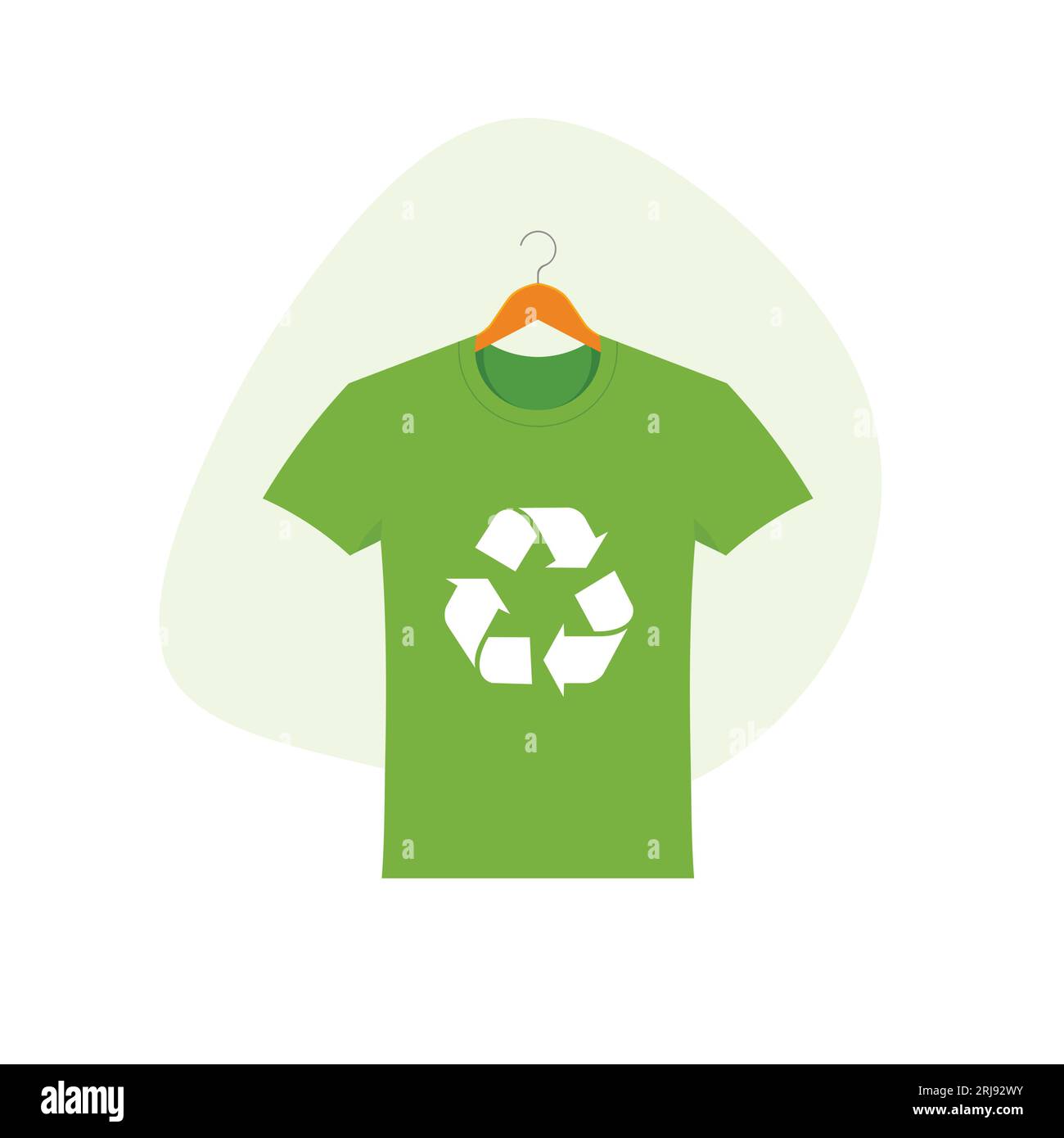Slow sustainable fashion. Tshirt on a clothes hanger. Recycling