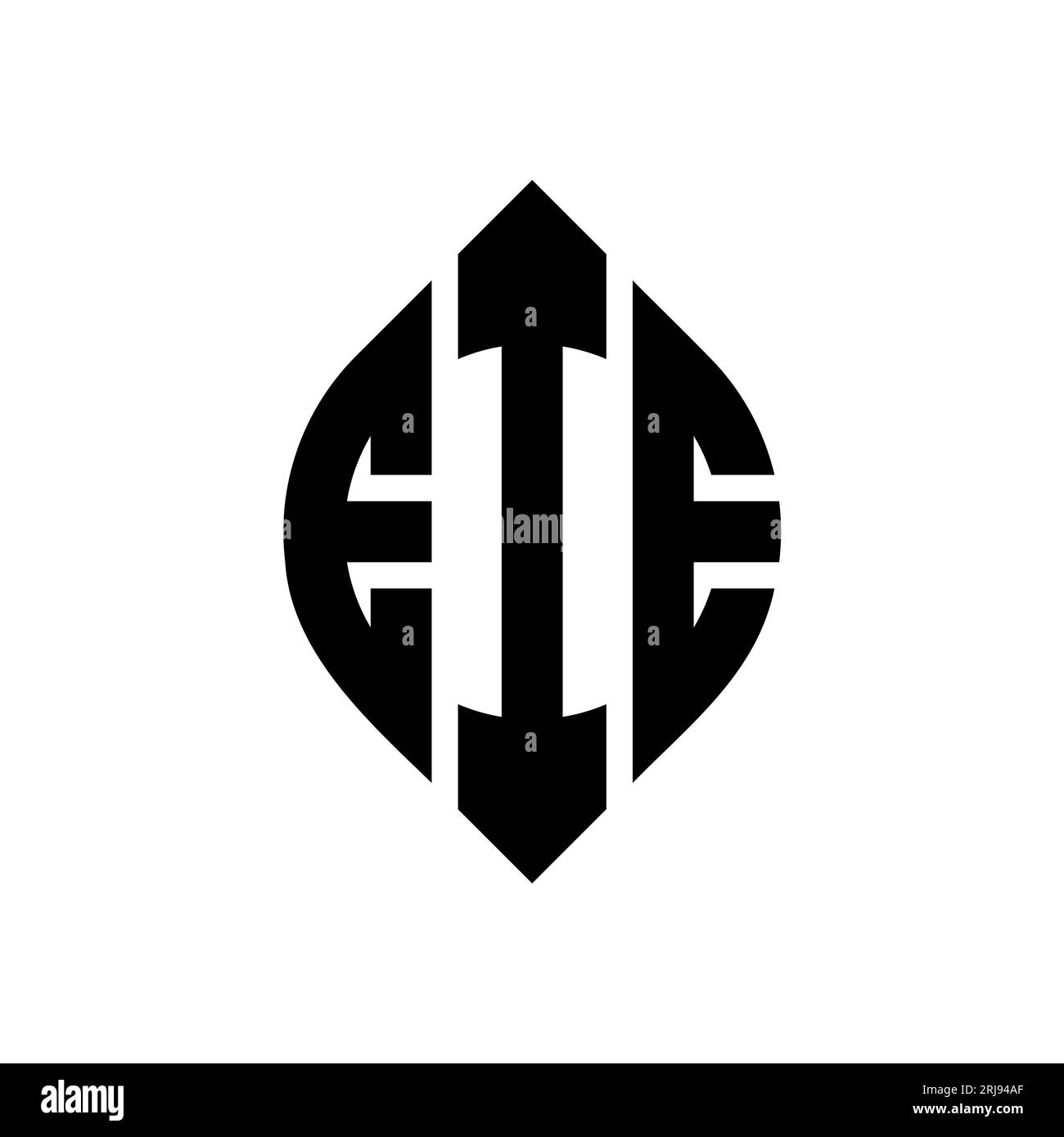 EIE circle letter logo design with circle and ellipse shape. EIE