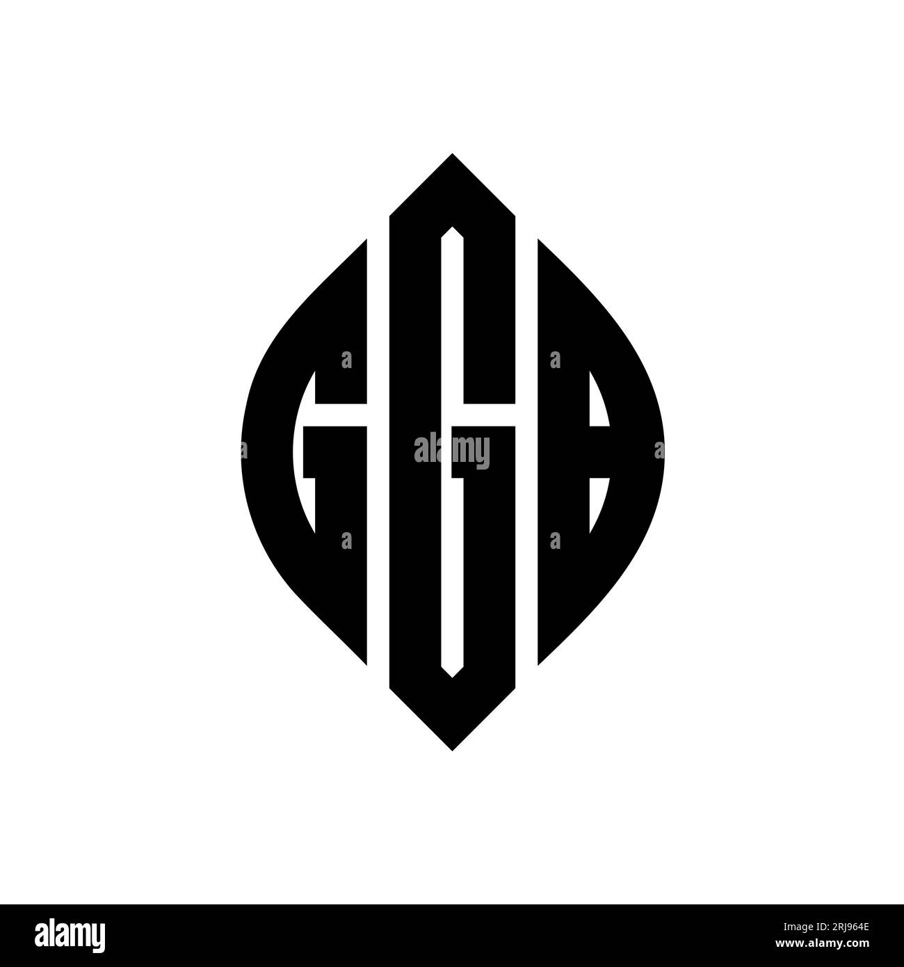 GGB circle letter logo design with circle and ellipse shape. GGB