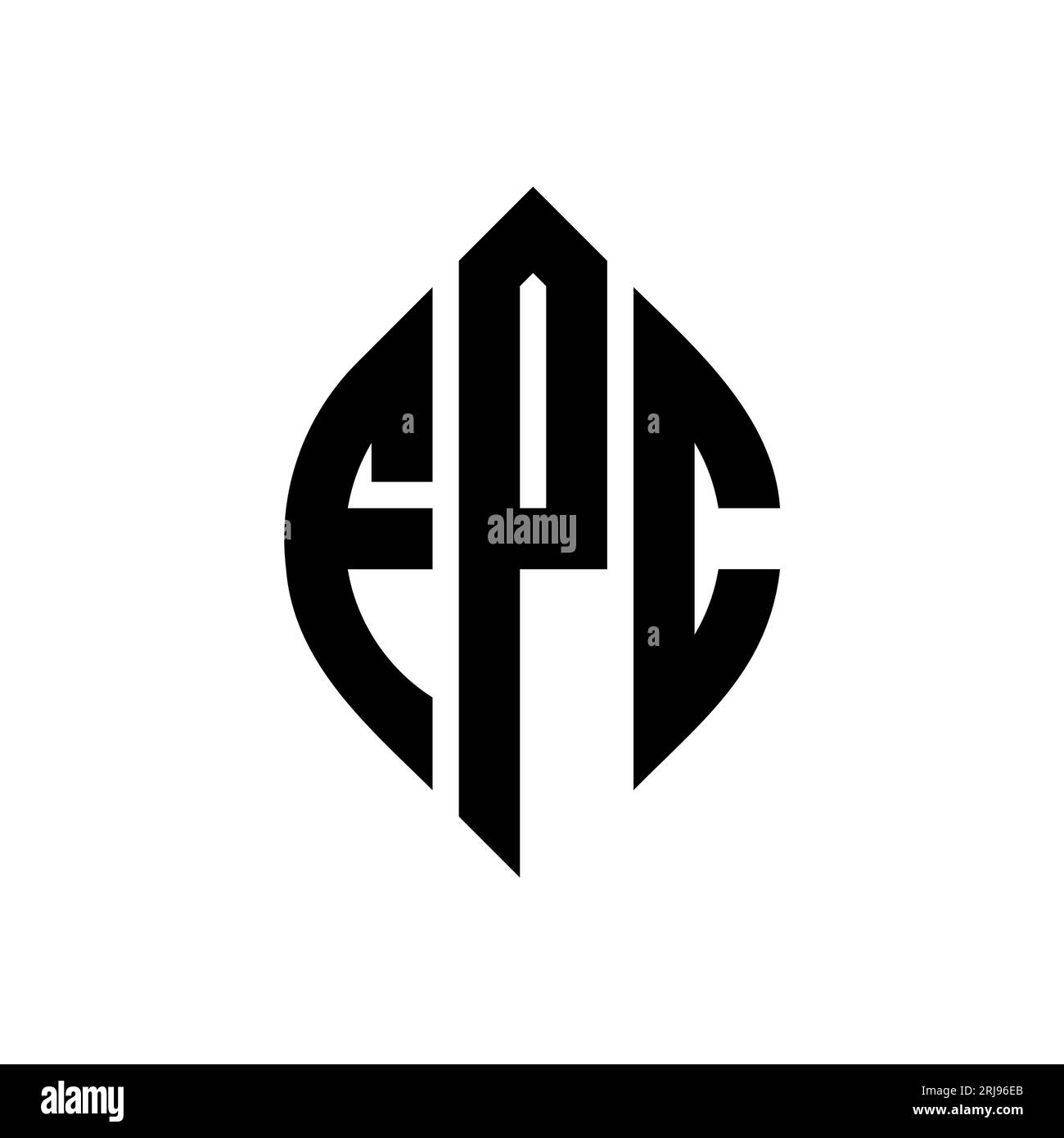 FPC circle letter logo design with circle and ellipse shape. FPC ellipse letters with