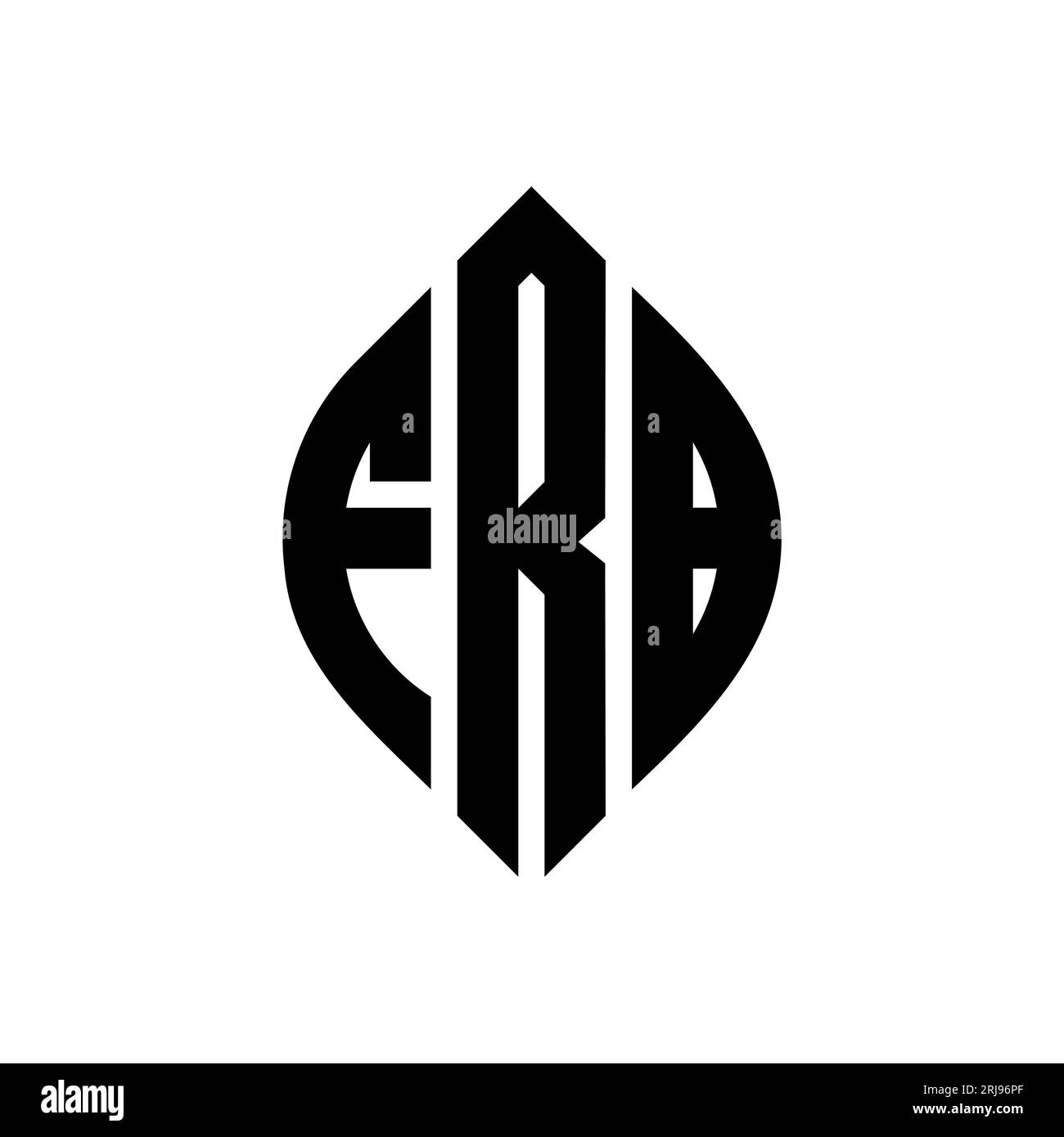 FRB circle letter logo design with circle and ellipse shape. FRB ellipse letters with typographic style. The three initials form a circle logo. FRB Ci Stock Vector