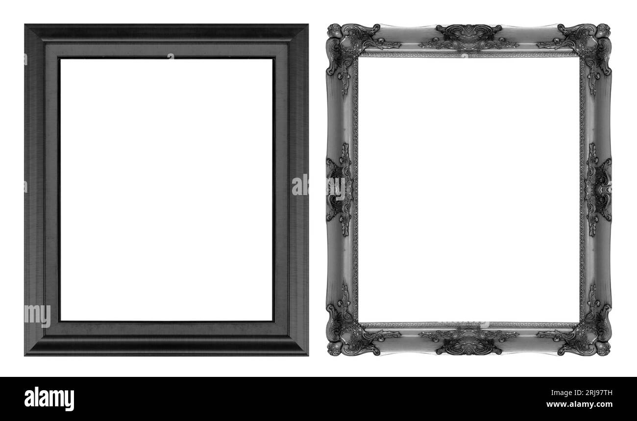 Black picture frame isolated on a white background Stock Photo Alamy
