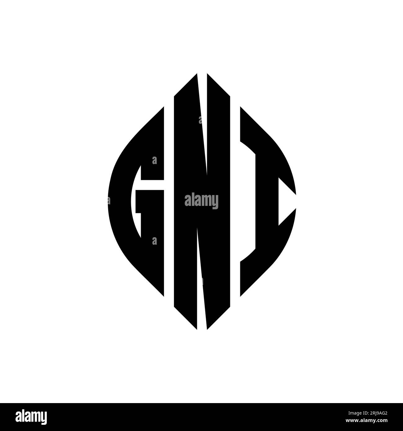 Gni Circle Letter Logo Design With Circle And Ellipse Shape Gni