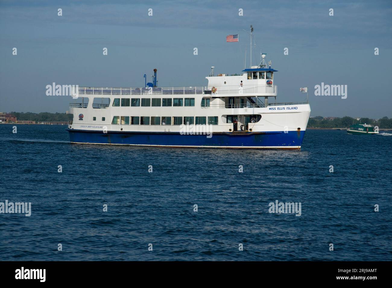 Empty Statue of Liberty Ferry Boat New York Harbor New York City 2009 Stock Photo