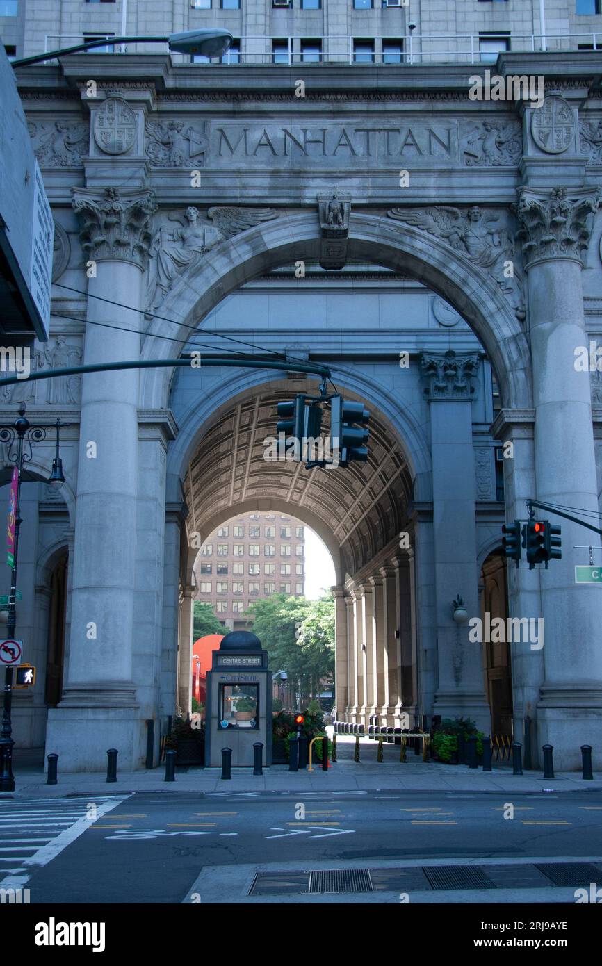 The Archway at 1 Centre Street Lower Manhattan New York City 2009 Stock Photo