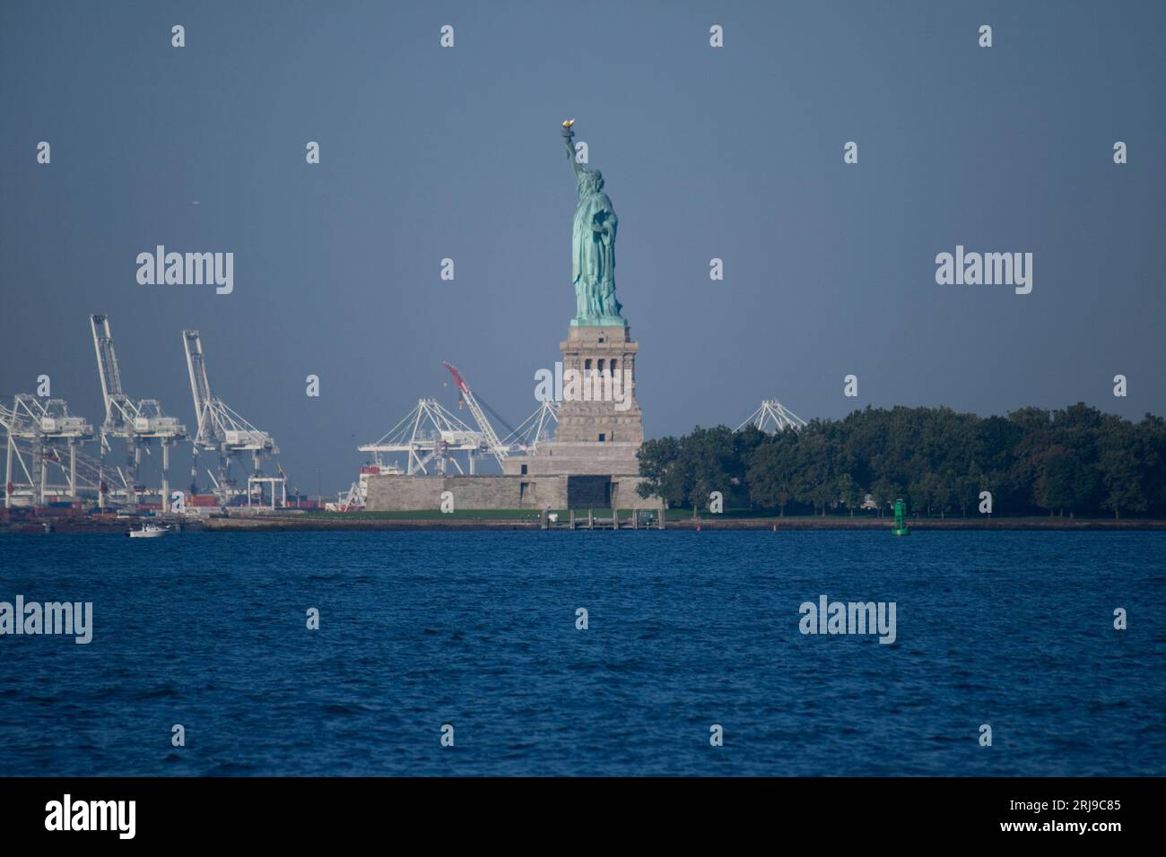 The World Famous Statue of Liberty in New York Harbor New York City
