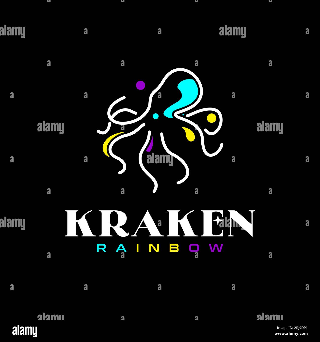 Modern Octopus Kraken Squid Tentacles Logo with simple minimalist line ...