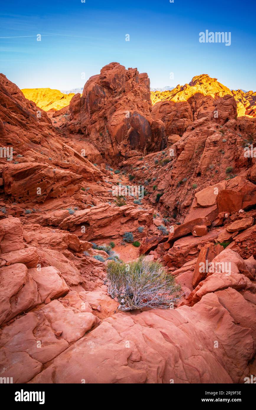 Scenic Rainbow Vista in Valley of Fire State Park in Nevada Stock Photo