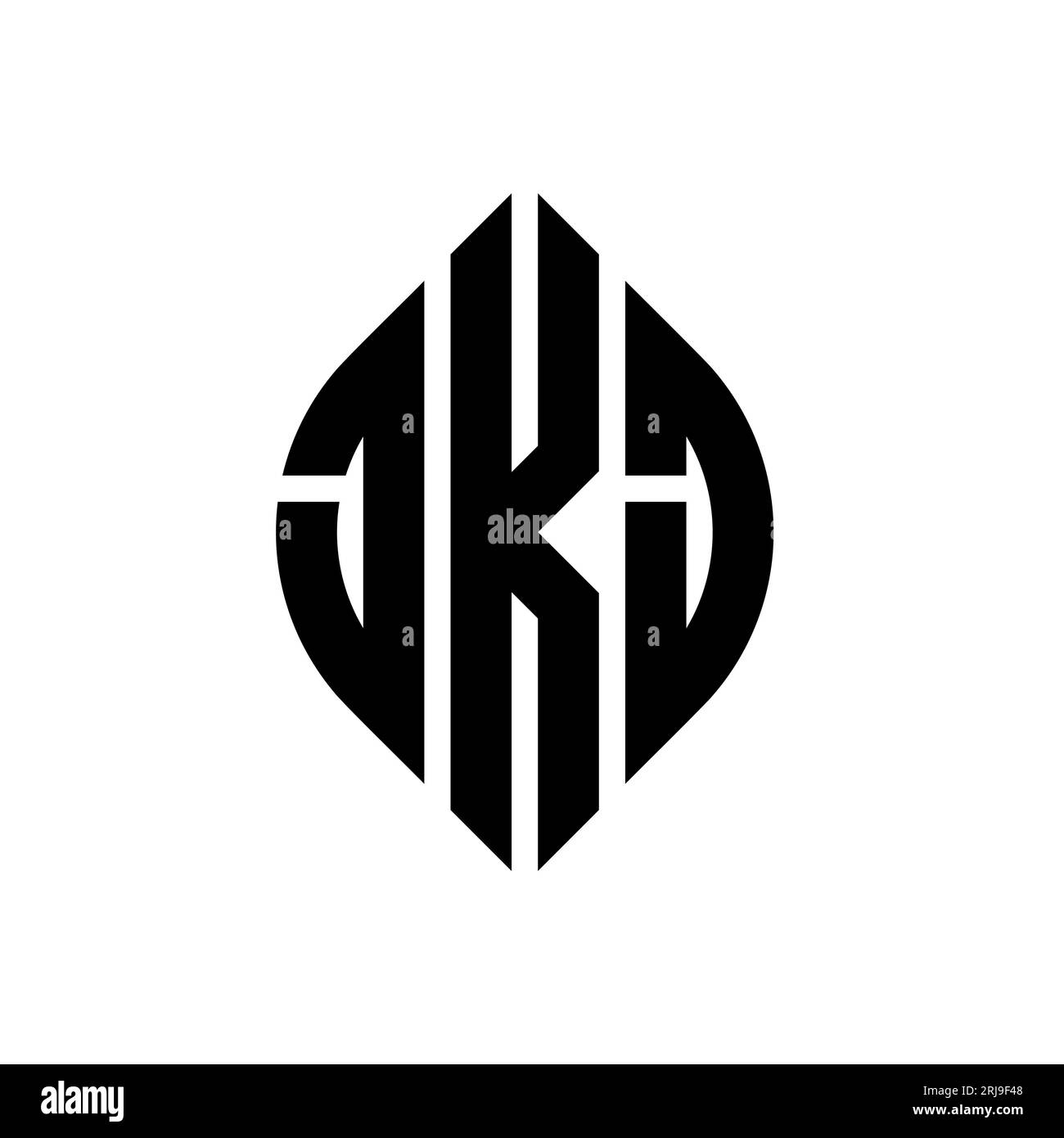 JKJ circle letter logo design with circle and ellipse shape. JKJ ...