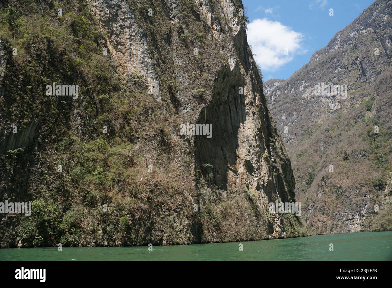 Sumidero canyon, sky, clouds, grijalva river at chiapas, mexico Stock Photo