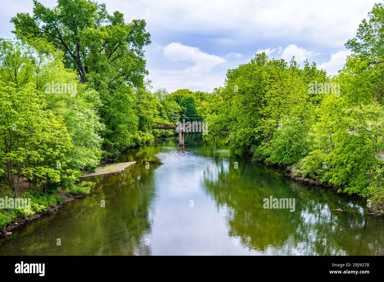 River Falls, WI, USA June 5, 2022 Kinnickinnic Trail White Pathway
