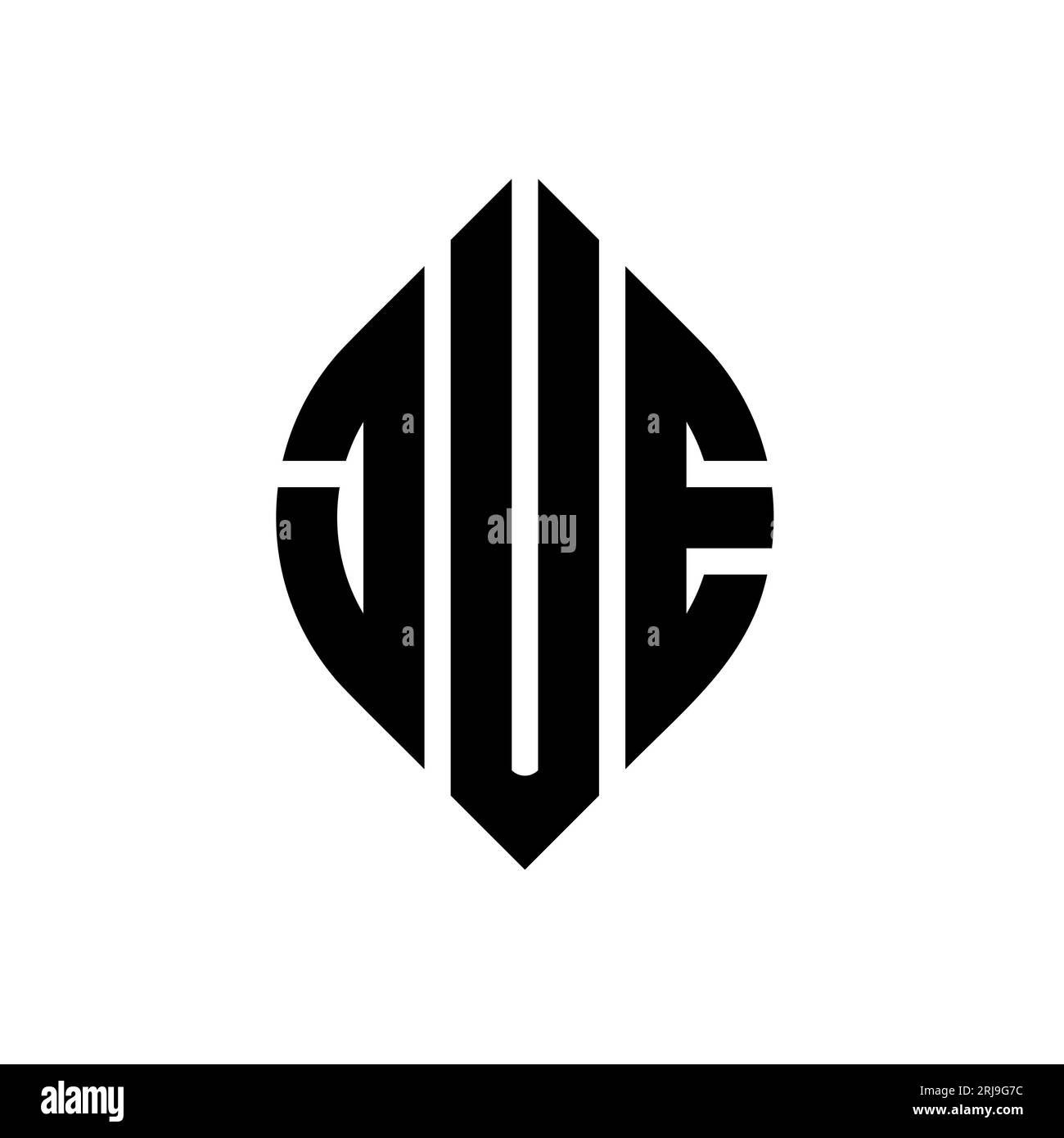 JUE circle letter logo design with circle and ellipse shape. JUE