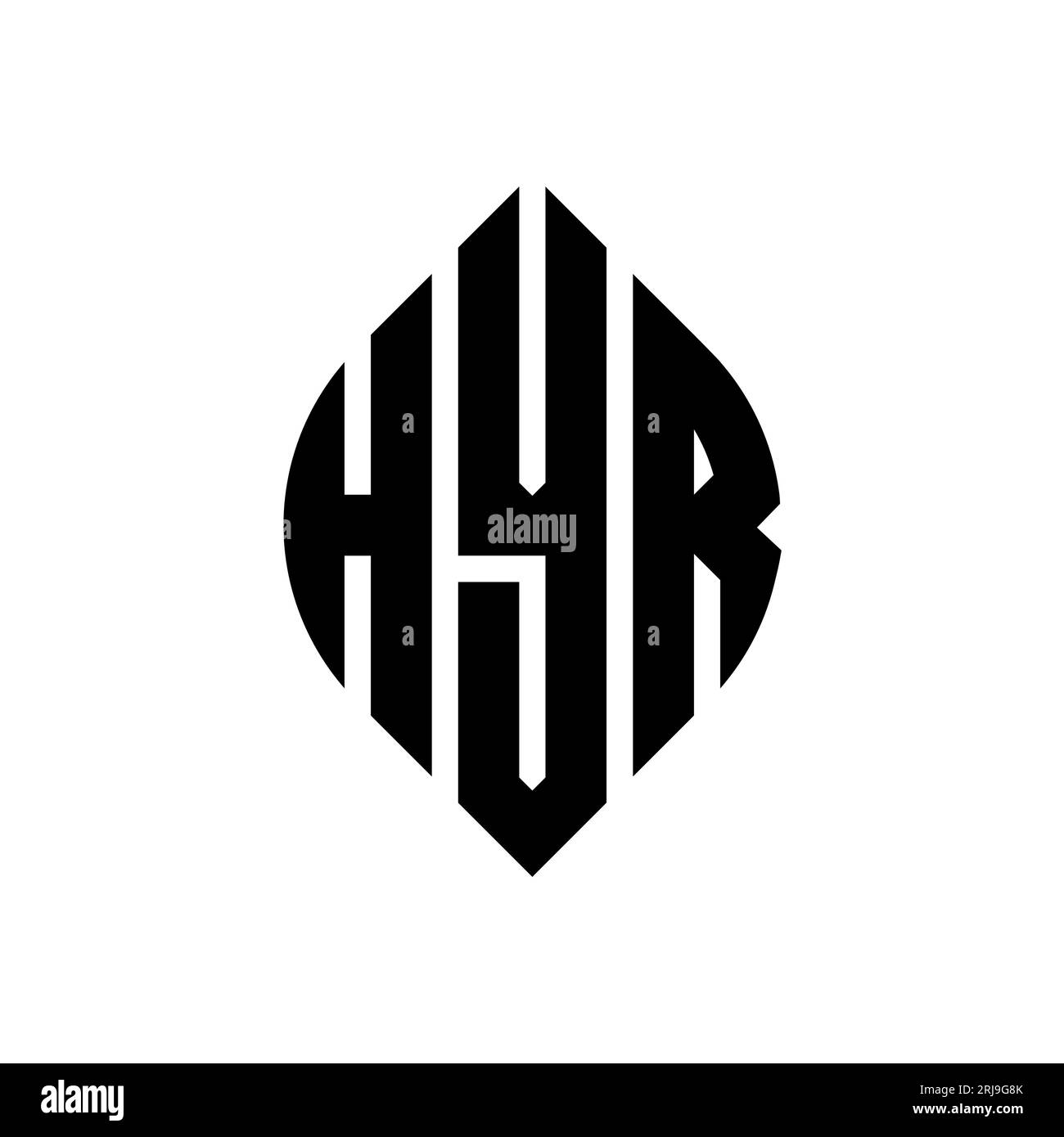 HYR circle letter logo design with circle and ellipse shape. HYR ...